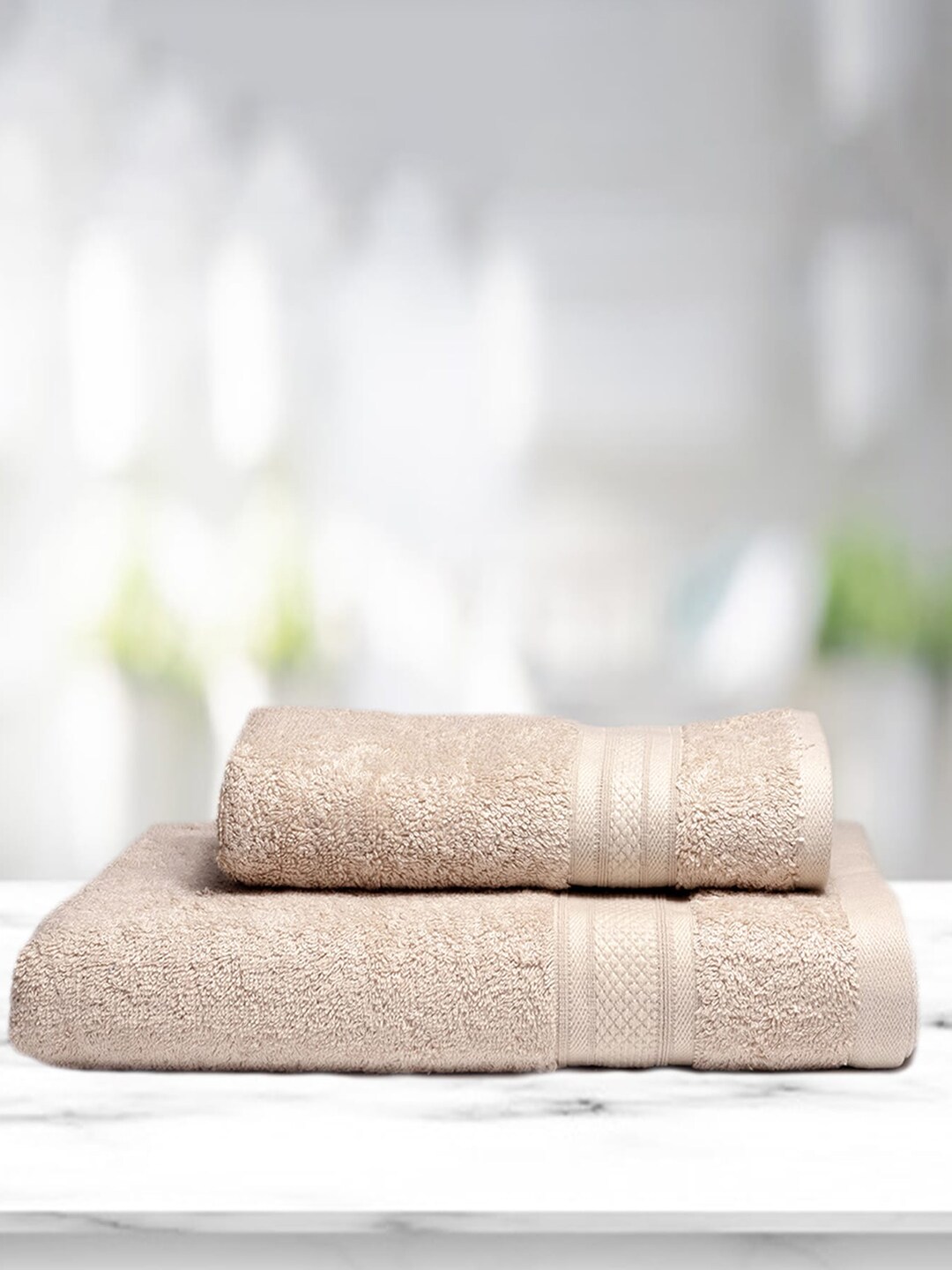 Kawach Cream Antimicrobial 550 GSM Soft Bamboo Towel Set Price in India