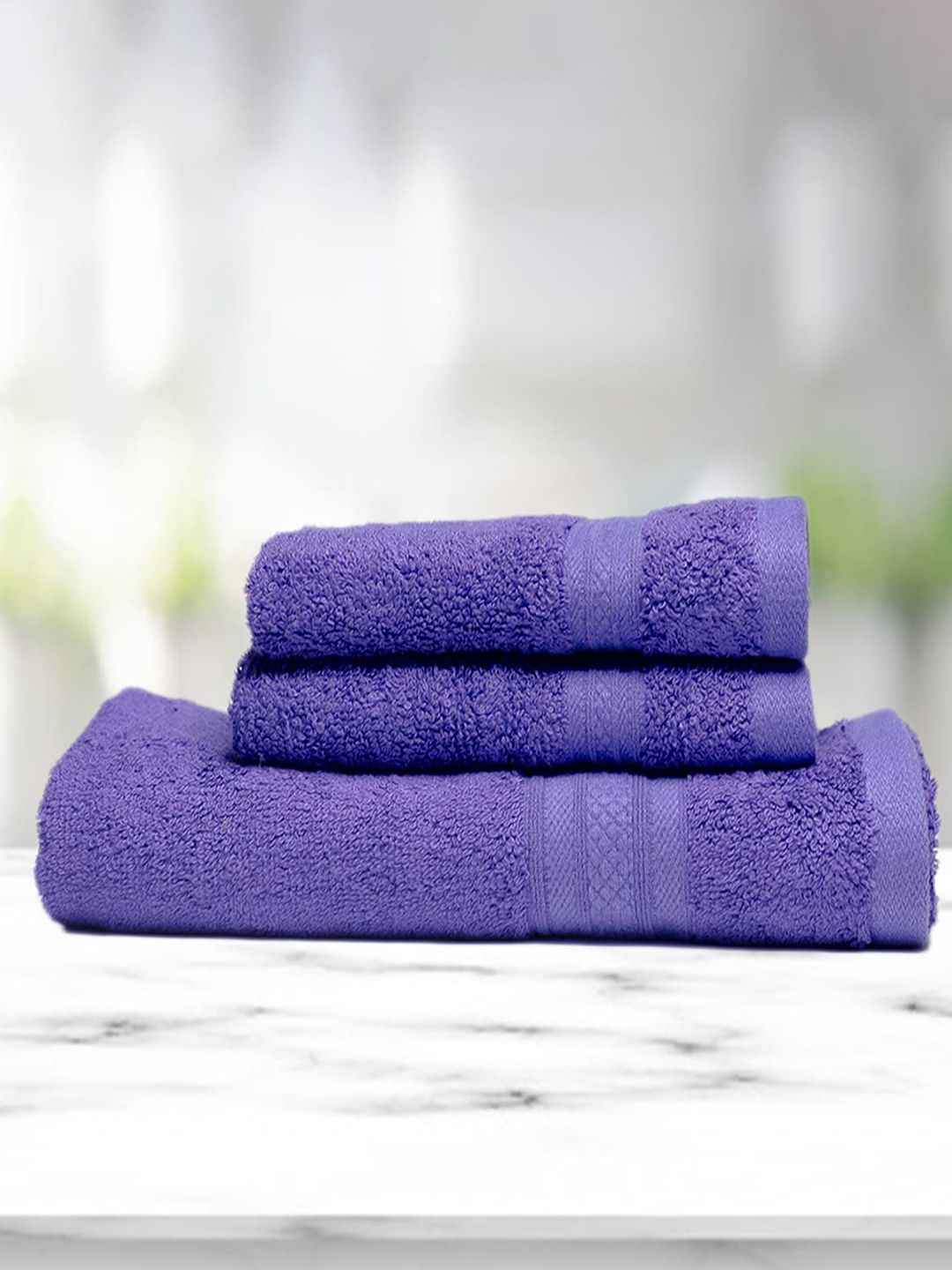 Kawach Purple Solid Antimicrobial 550GSM Towel Set Price in India