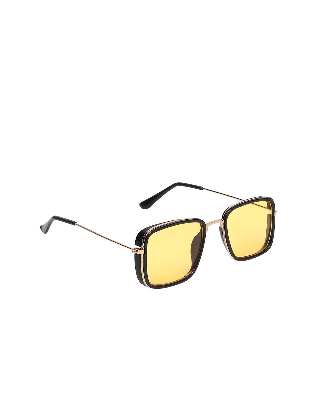 CRIBA Yellow Lens & Gold-Toned Square Sunglasses with UV Protected Lens CR_KS_PC_GLD-YLW Price in India