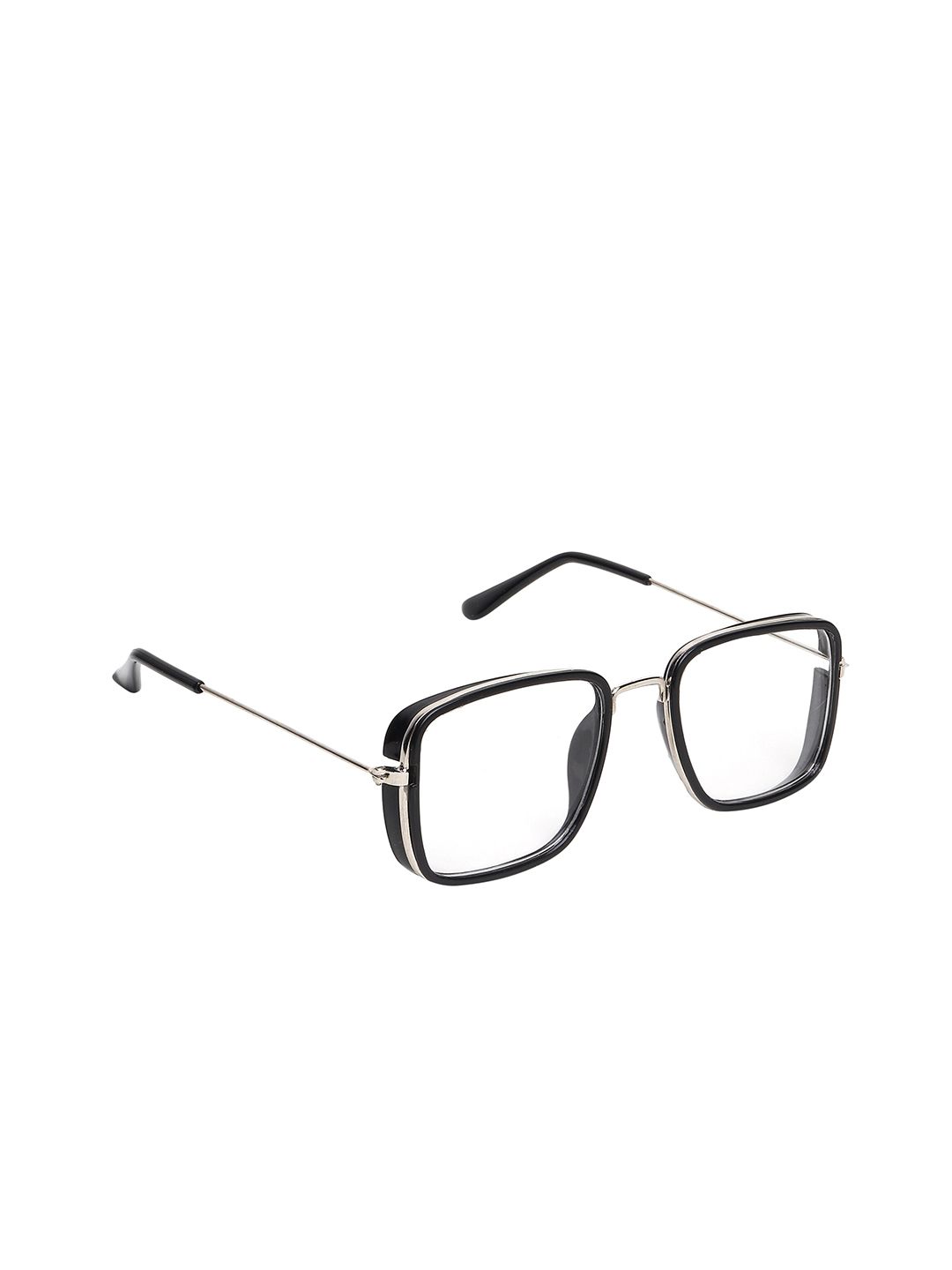 CRIBA Unisex Clear Lens & Silver-Toned Square Sunglasses with UV Protected Lens Price in India