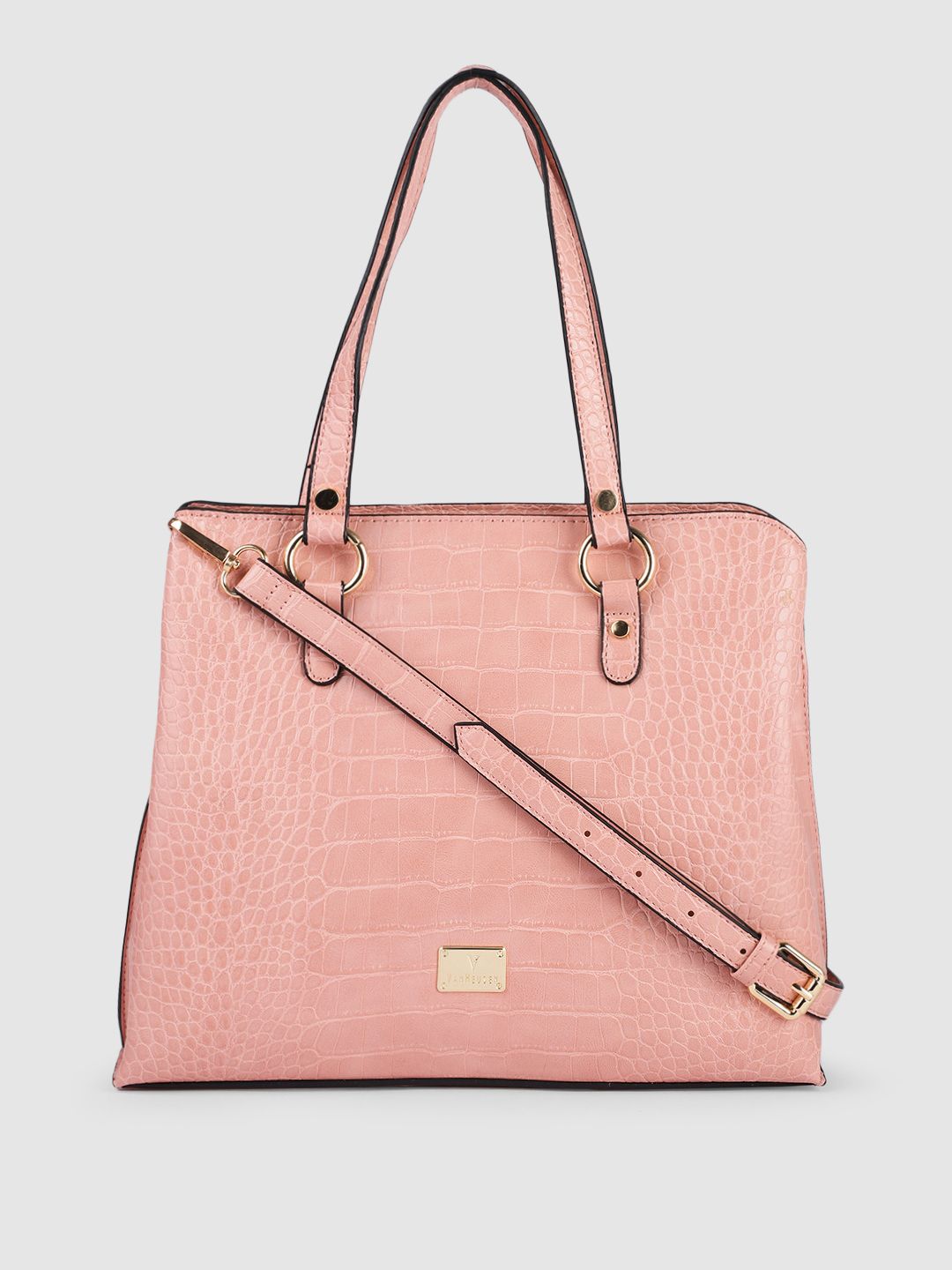 Van Heusen Rose Pink Textured Shoulder Bag Price in India