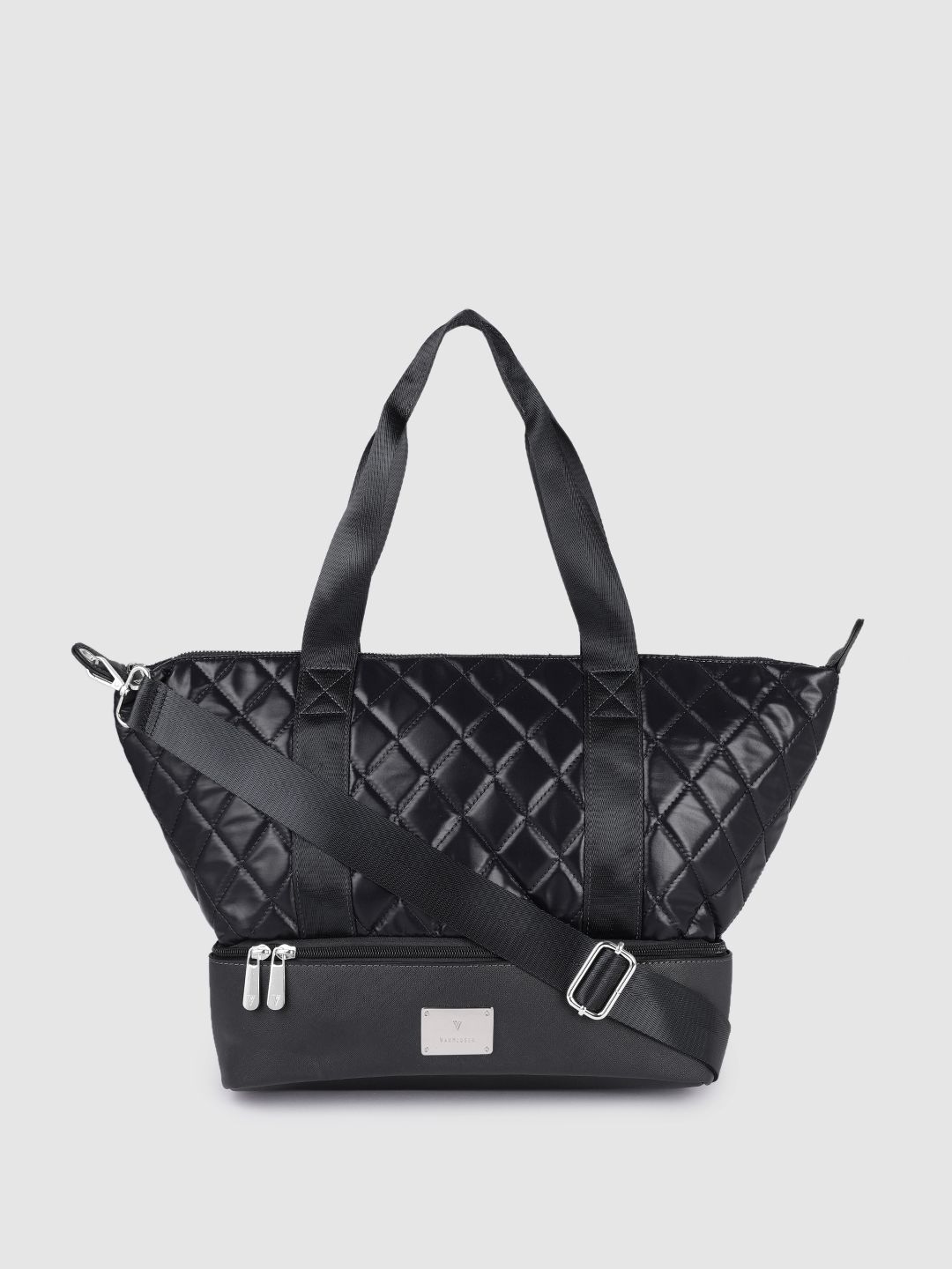 Van Heusen Black PU Structured Shoulder Bag Price in India