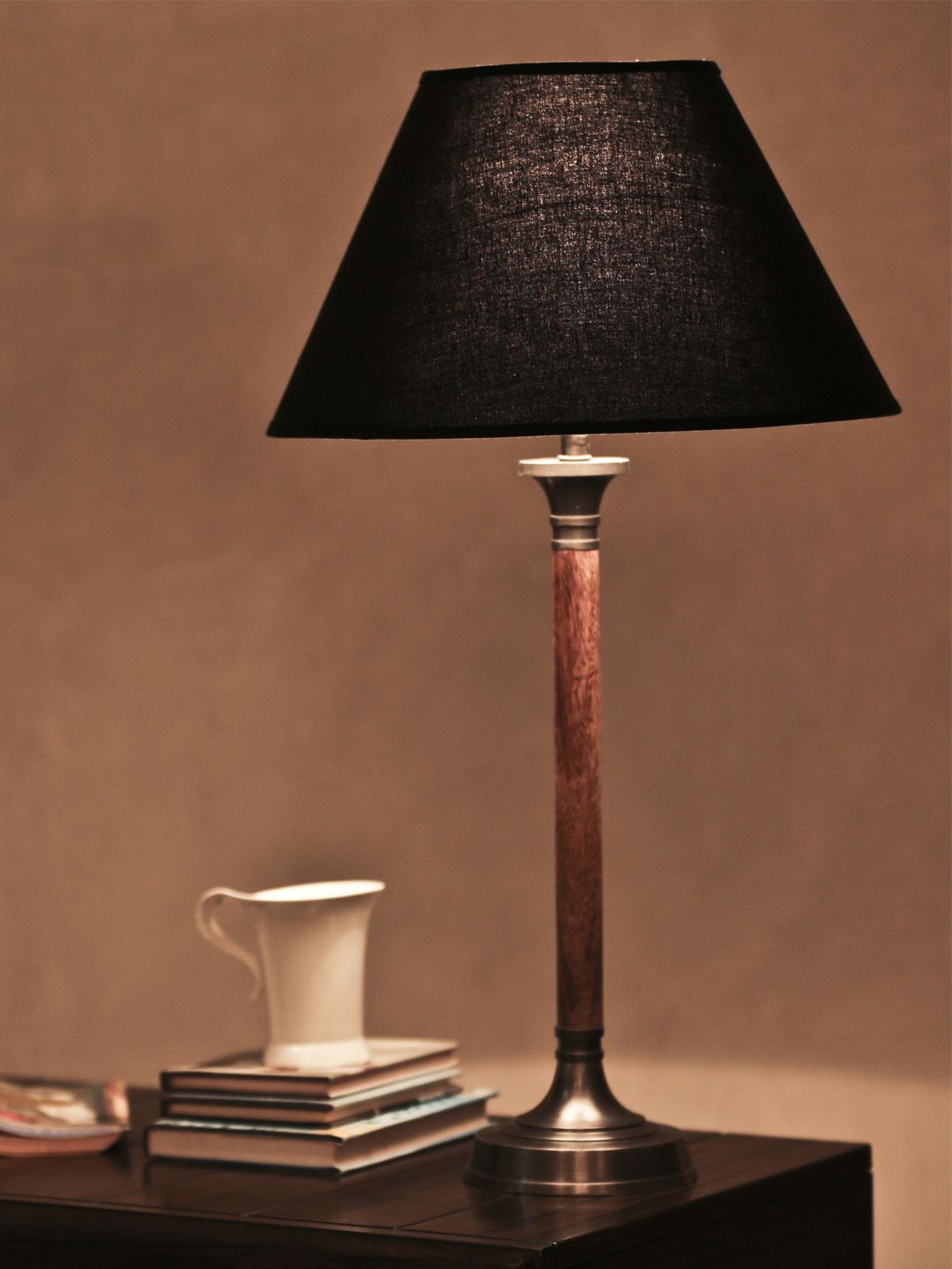 THE LIGHT STORE Black & Brown Bedside Standard Table Lamp Price in India
