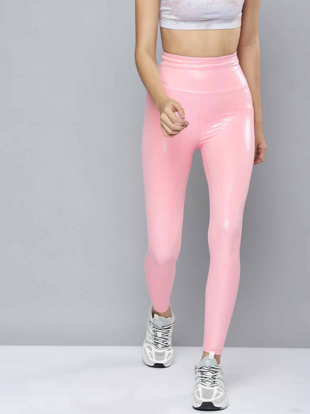 Fitkin Pink Women Shine on High rise Full Length Tights Price in India