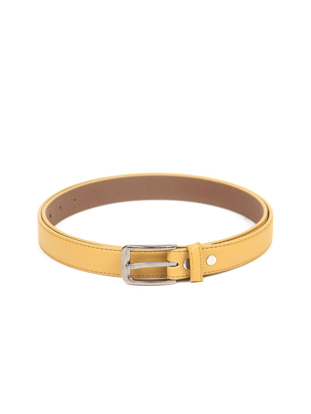 thickskin Women Mustard Solid PU Belt Price in India