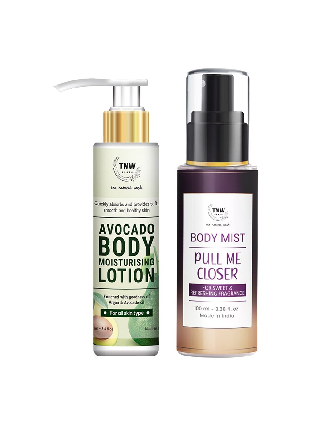 TNW the natural wash Combo of Pull Me Closer Body Mist & Avocado Body Lotion 100ml each Price in India