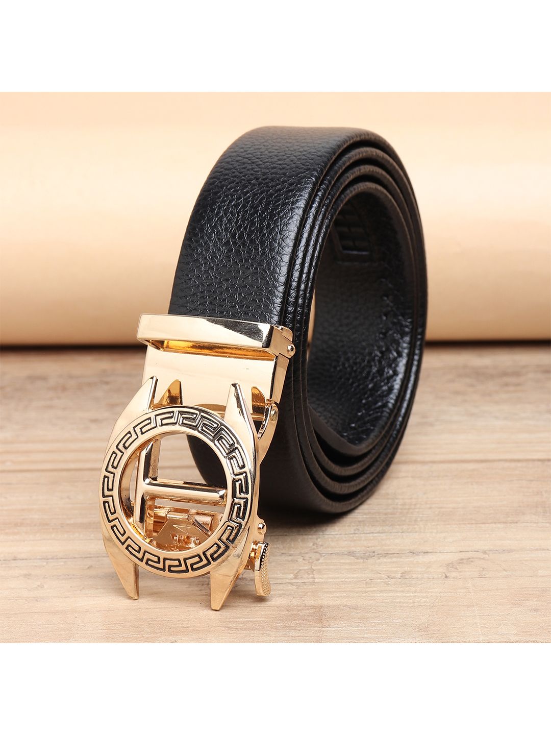 Buy ZORO Men Black Alphabet Letter A Autolock Buckle Belt - Belts