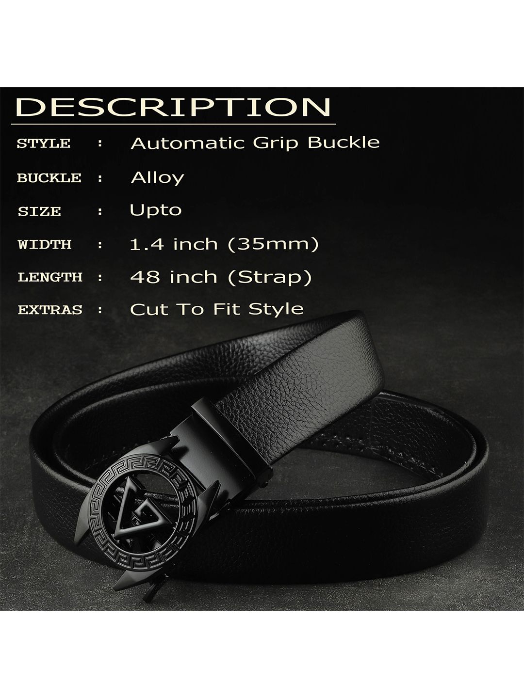 Buy ZORO Men Black Alphabet Letter G Autolock Buckle Belt - Belts