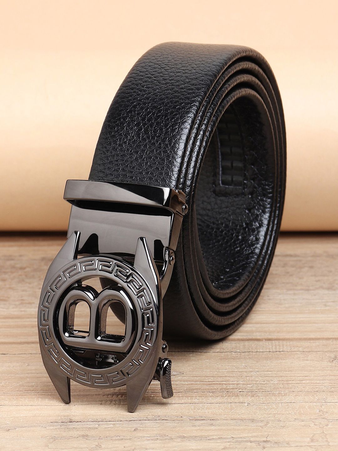 Buy ZORO Men Black Alphabet Letter V Autolock Buckle Belt - Belts