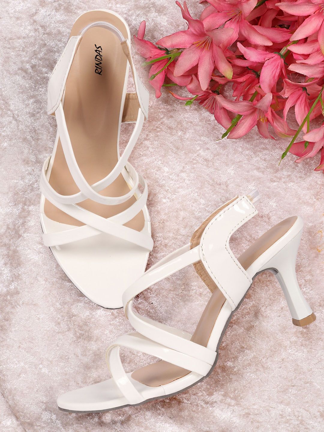 RINDAS Women White Heels Price in India