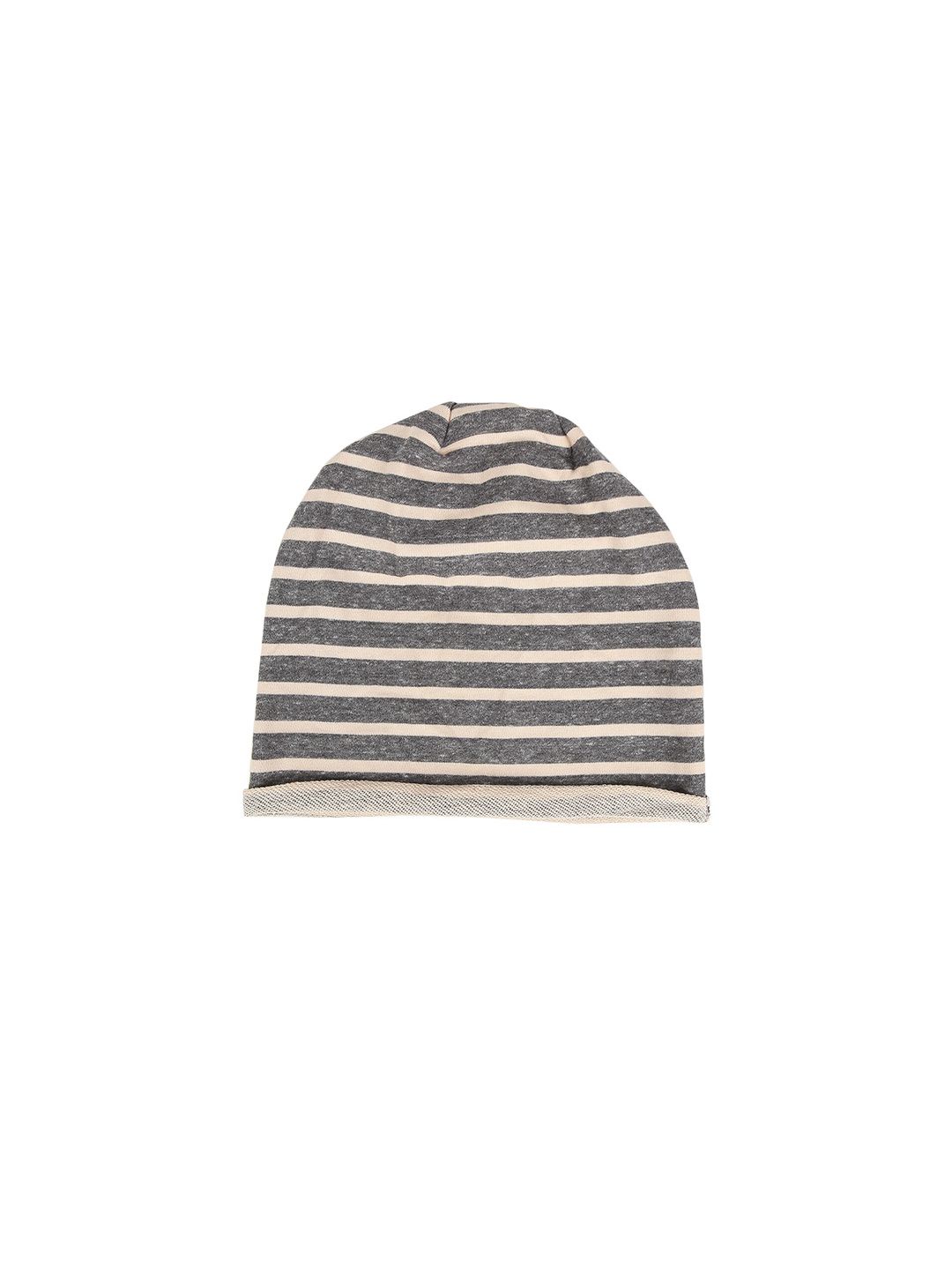 iSWEVEN Unisex Yellow & Grey Printed Beanie Price in India
