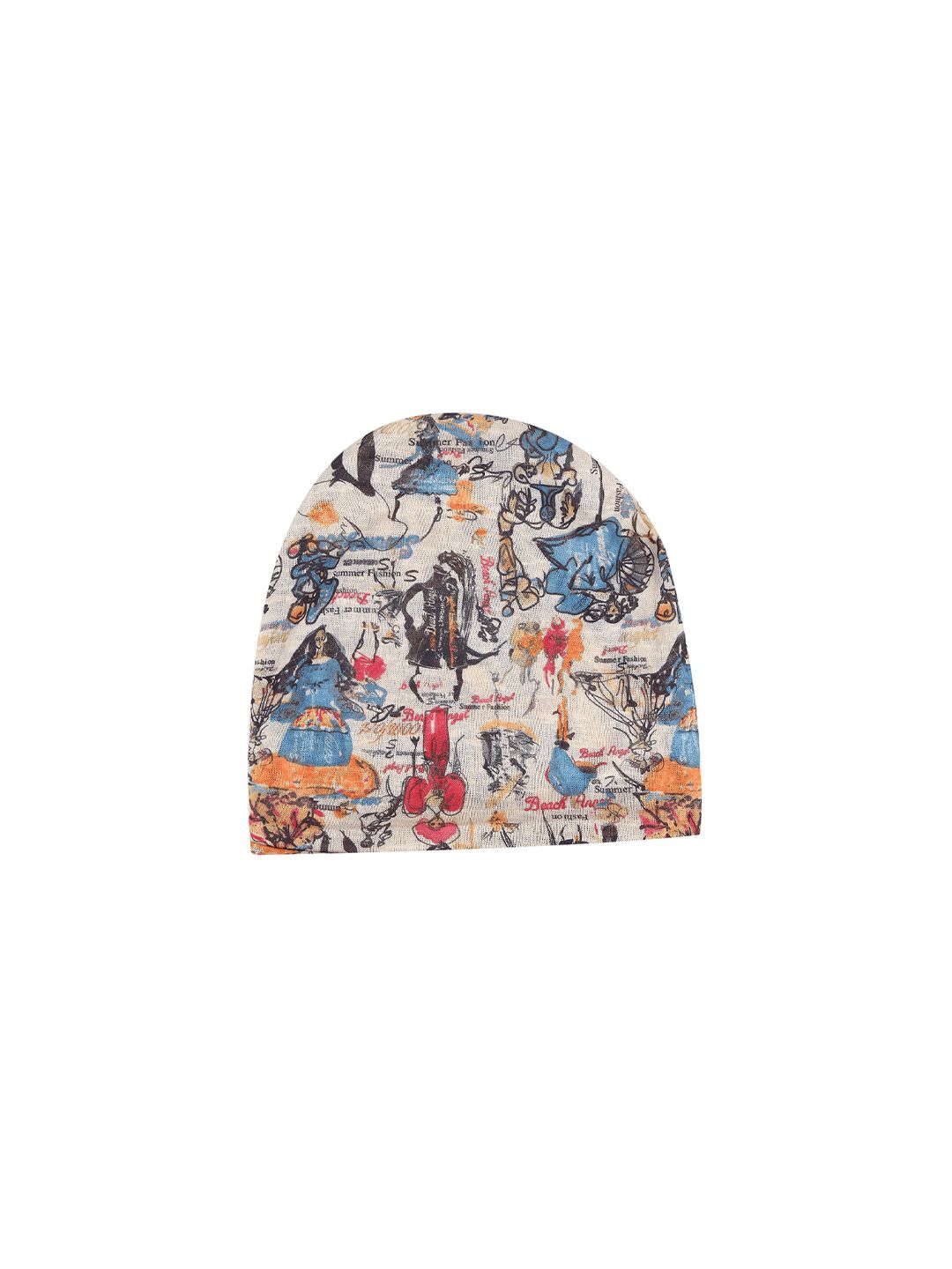 iSWEVEN Unisex White & Blue Printed Beanie Price in India