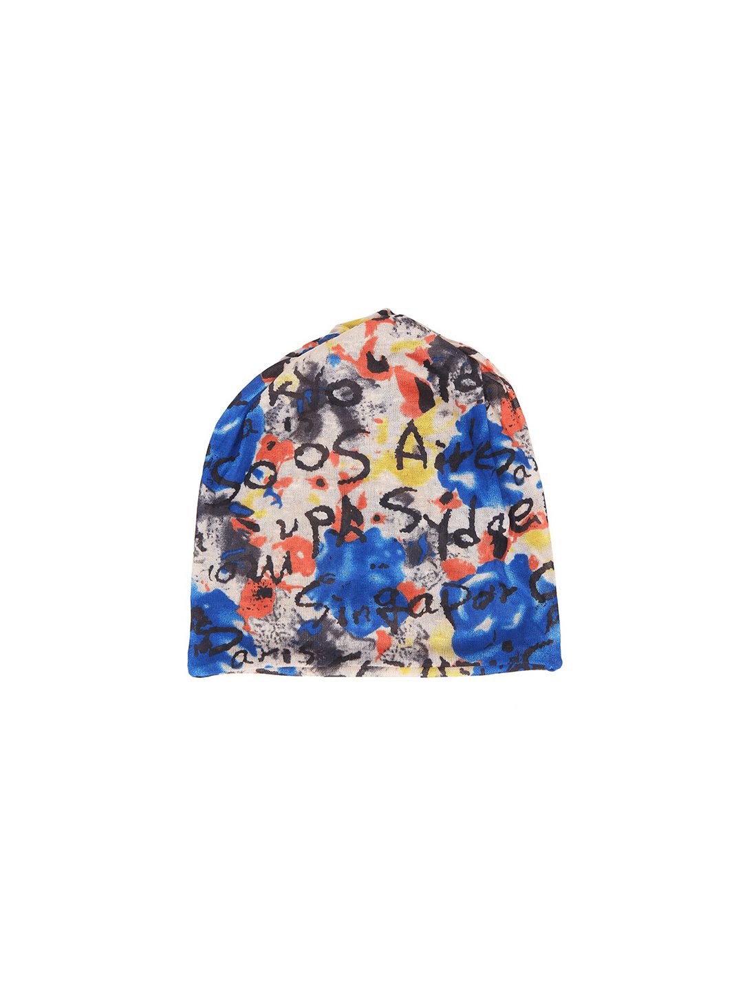 iSWEVEN Unisex Multicoloured Printed Cotton Beanie Price in India