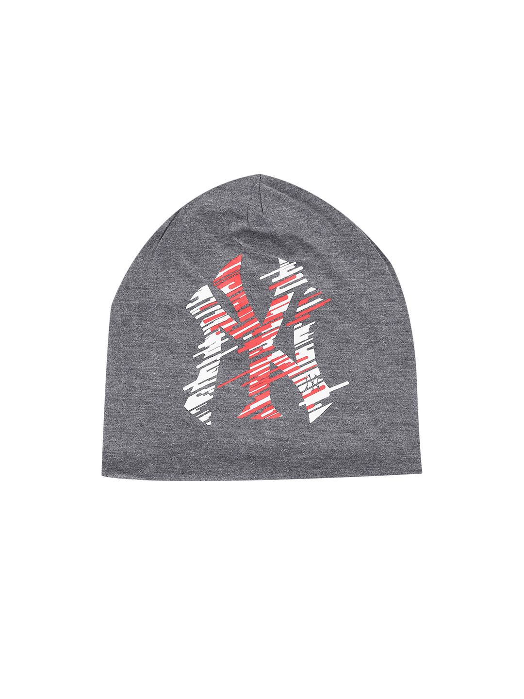 iSWEVEN Unisex Grey & White New York Yankees Printed Beanie Price in India