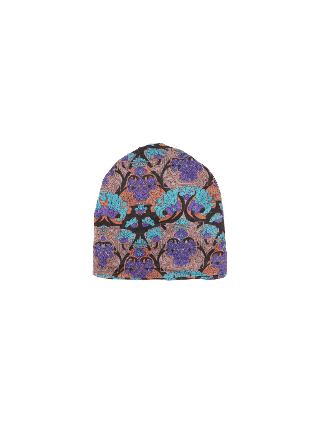 iSWEVEN Multicoloured Printed Cotton Beanie Cap Price in India