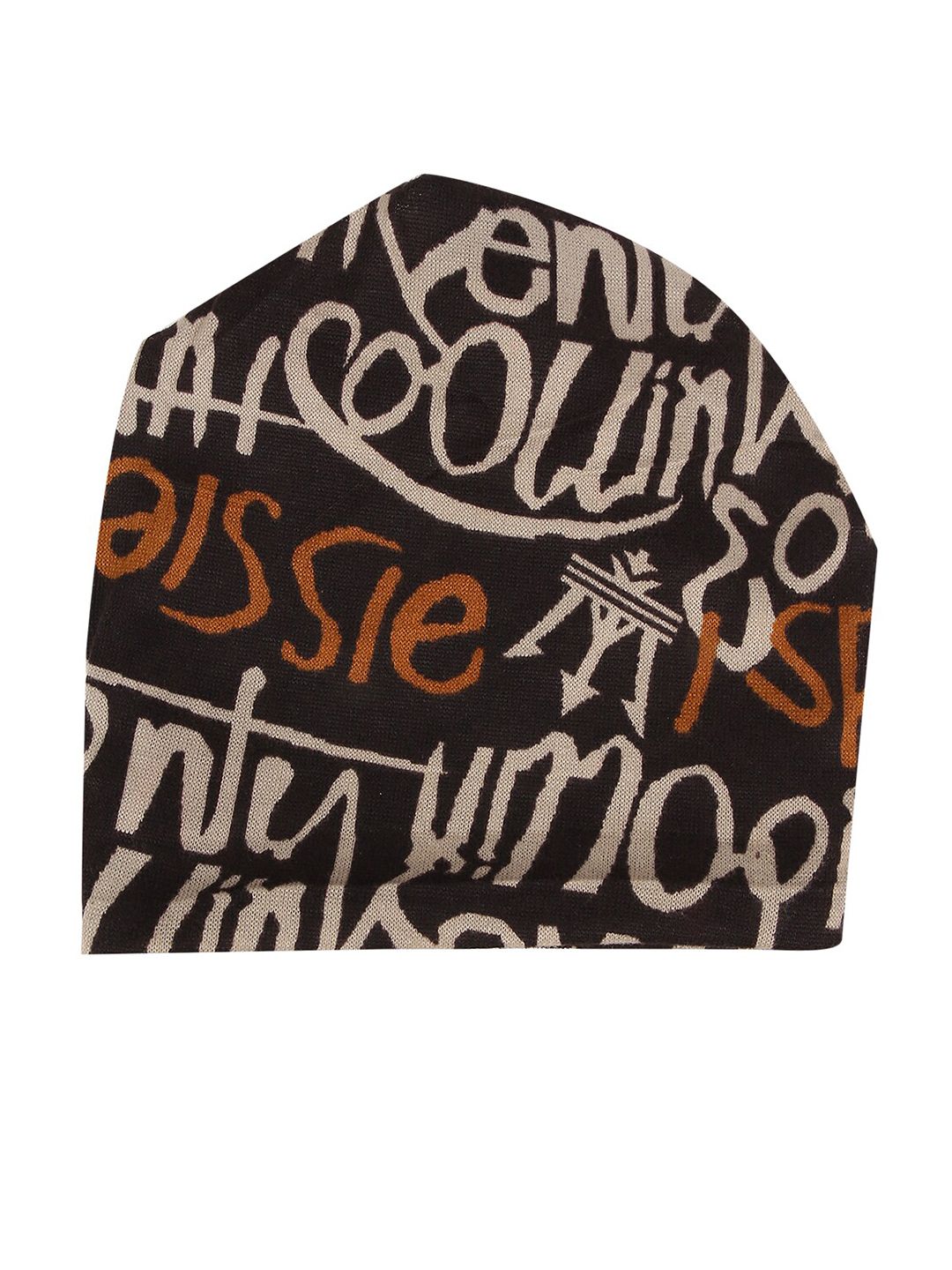 iSWEVEN Unisex White & Yellow Printed Beanie Price in India