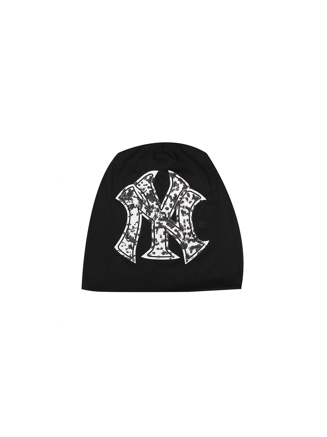 iSWEVEN Unisex Black & White New York Yankees Printed Beanie Price in India