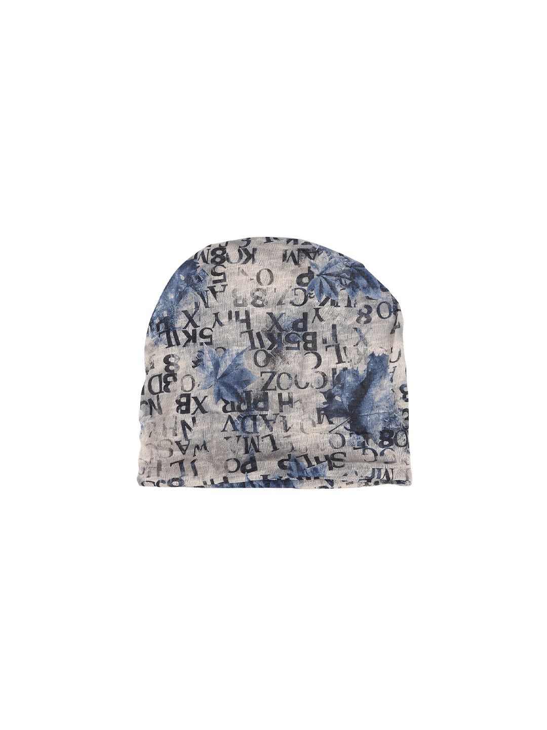 iSWEVEN Unisex White & Black Cotton Printed Beanie Price in India