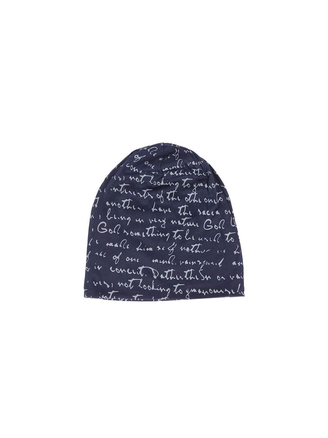 iSWEVEN Unisex Blue & Grey Printed Beanie Price in India