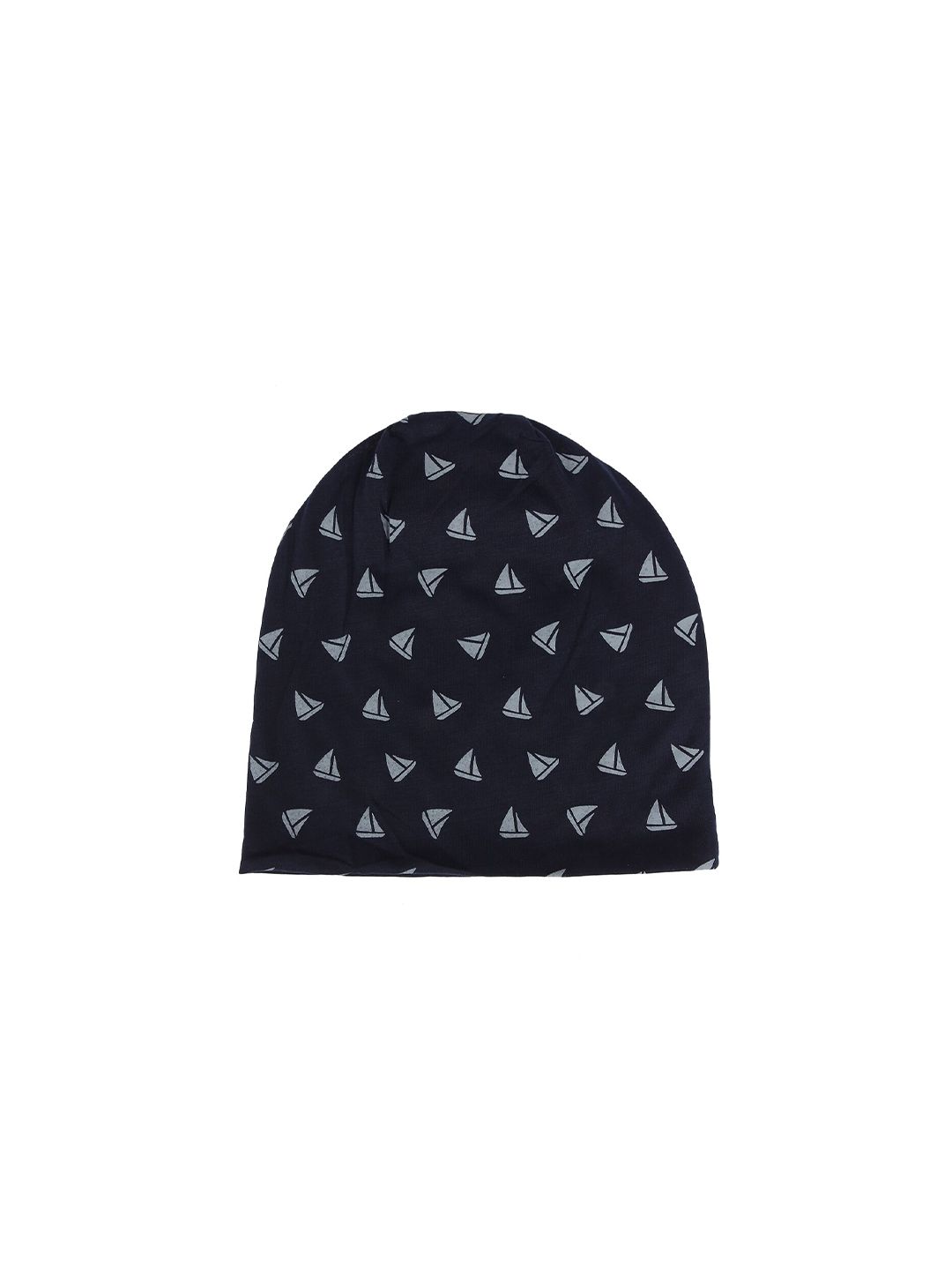 iSWEVEN Unisex Blue & Grey Printed Beanie Price in India