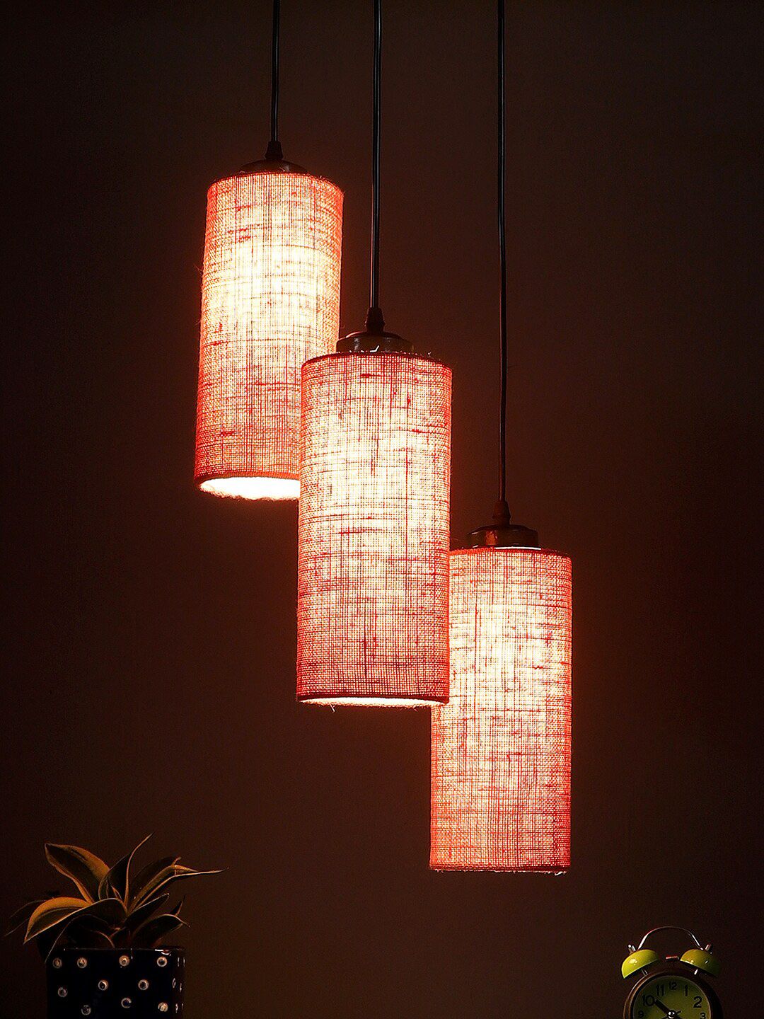 Devansh Pink Contemporary Cluster Hanging Ceiling Lamp Price in India