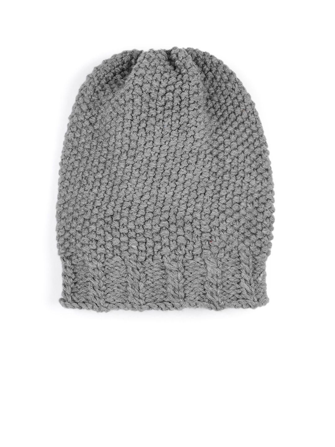 Magic Needles Unisex Grey Solid Beanie Price in India