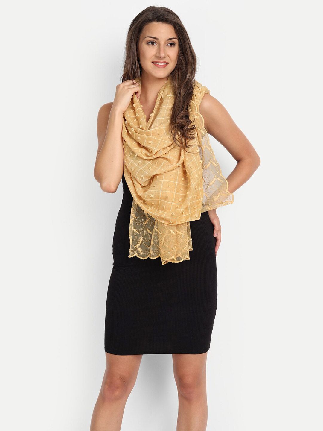 Wicked Stitch Women Yellow Scarf Price in India