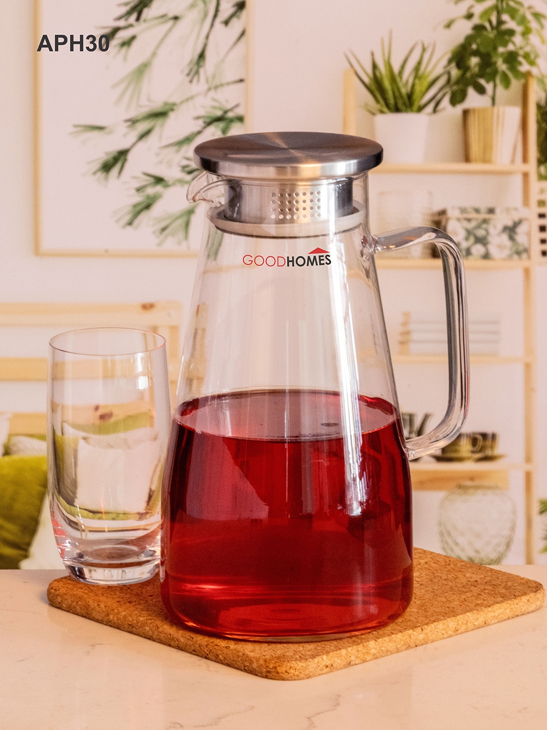 GOODHOMES Transparent Solid Glass Water Jug Price in India