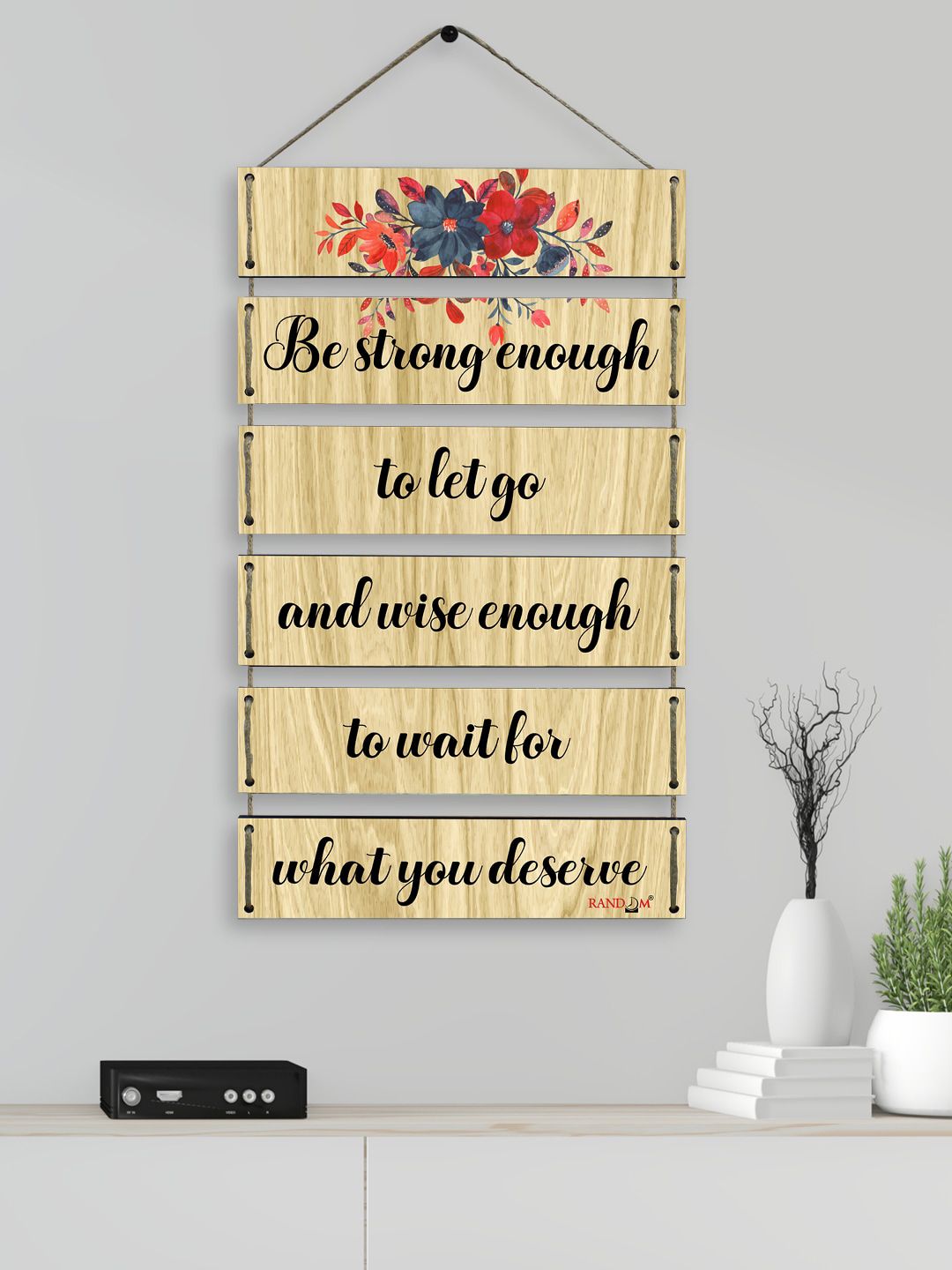 RANDOM Set of 6 Yellow Motivational Quotes Wall Hanging Price in India
