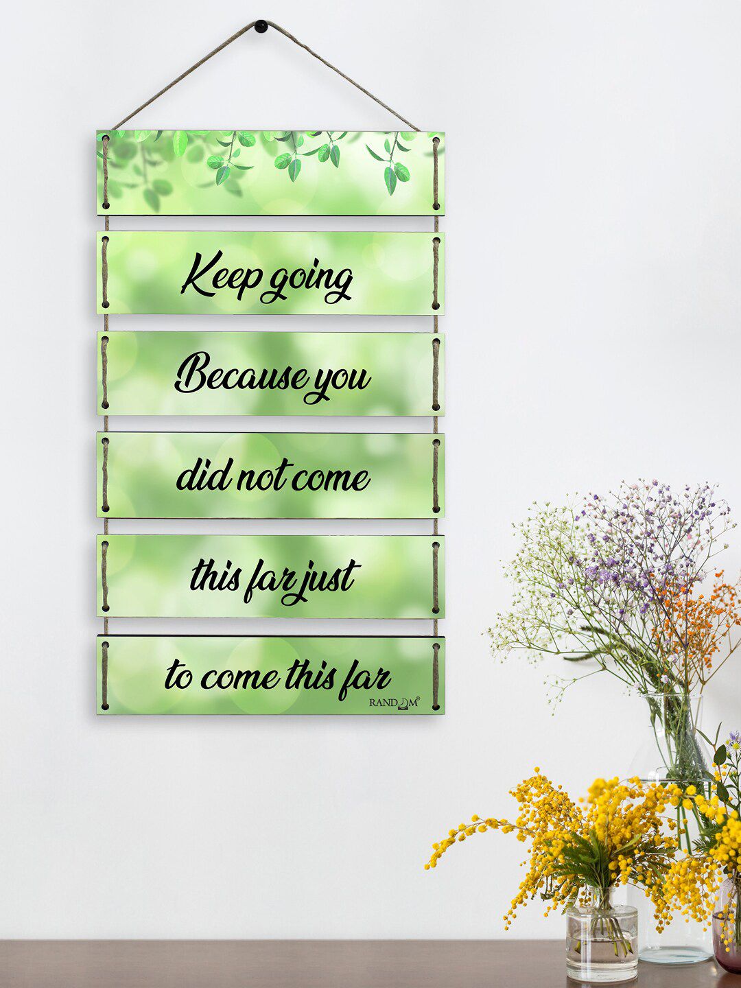 RANDOM Green & Black Motivational Quotes MDF Wooden Wall Hanging Price in India