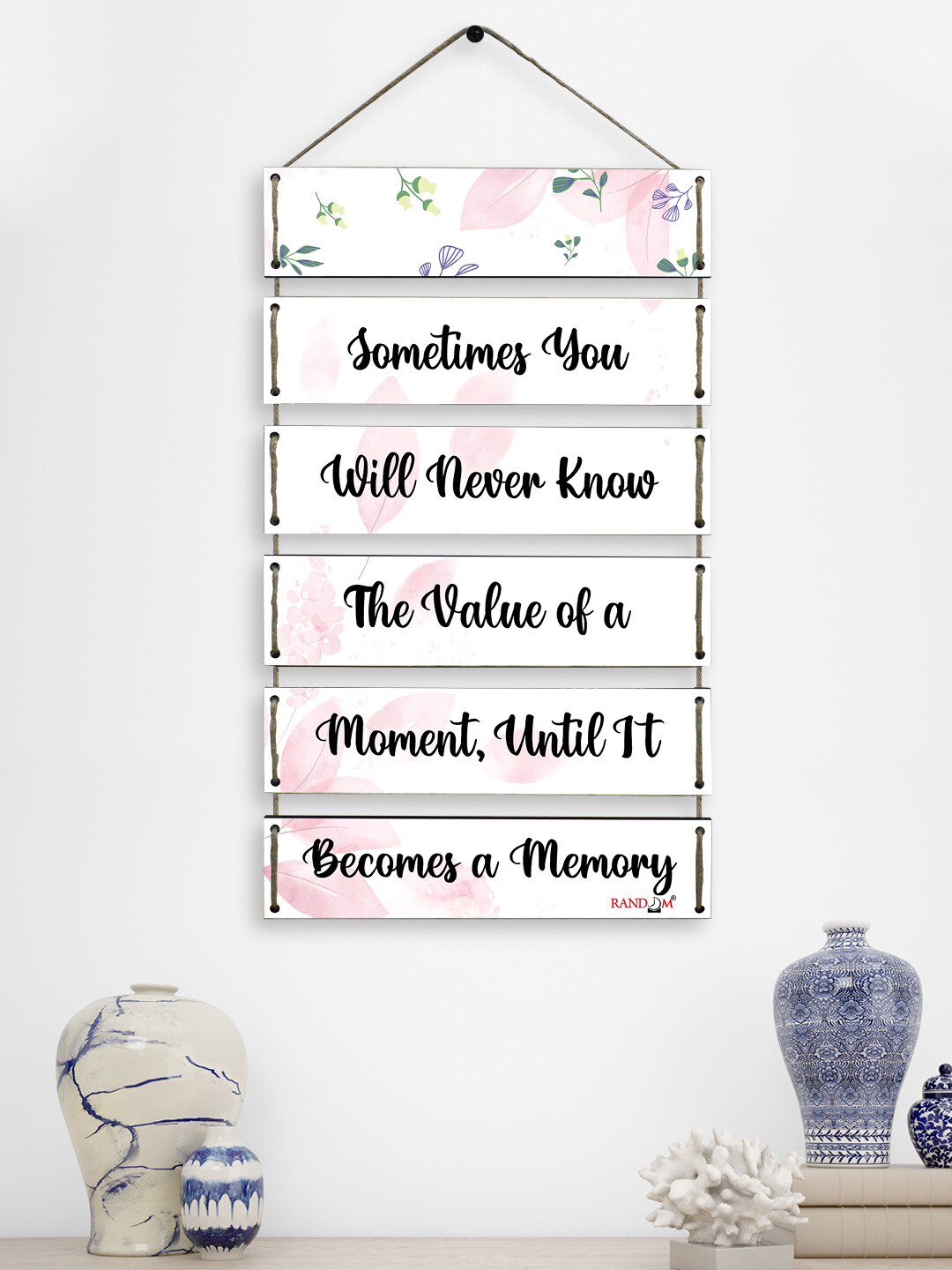 RANDOM Multicolor Motivational Quotes MDF Wooden Wall Hanging Price in India