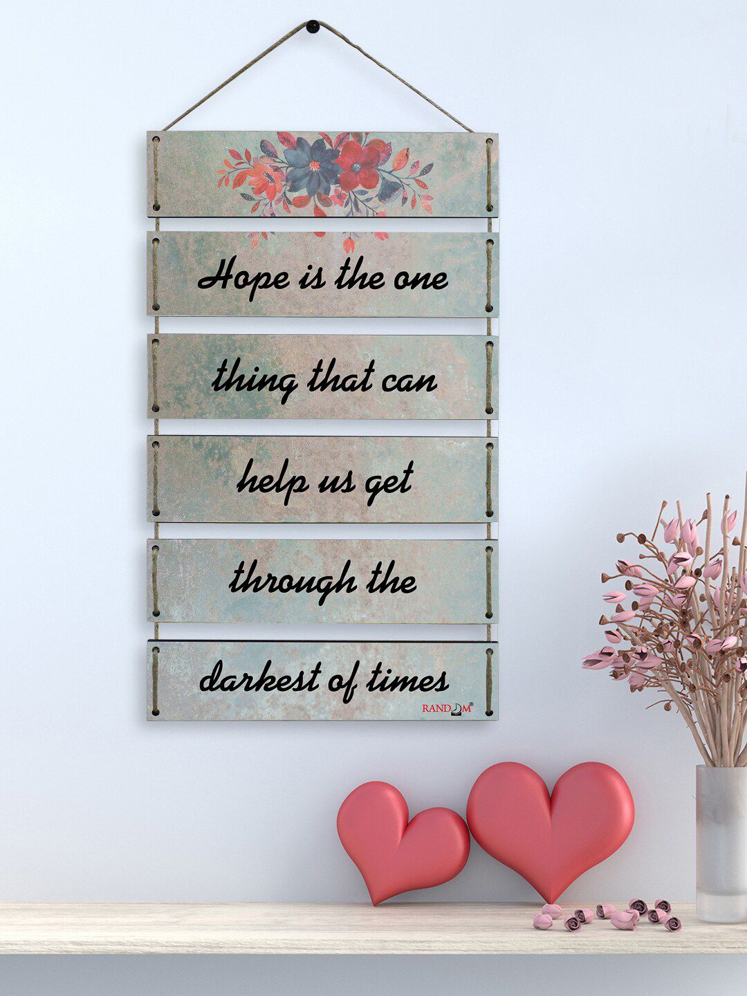 RANDOM Multicoloured Motivational Quotes Wooden Wall Hangings Price in India