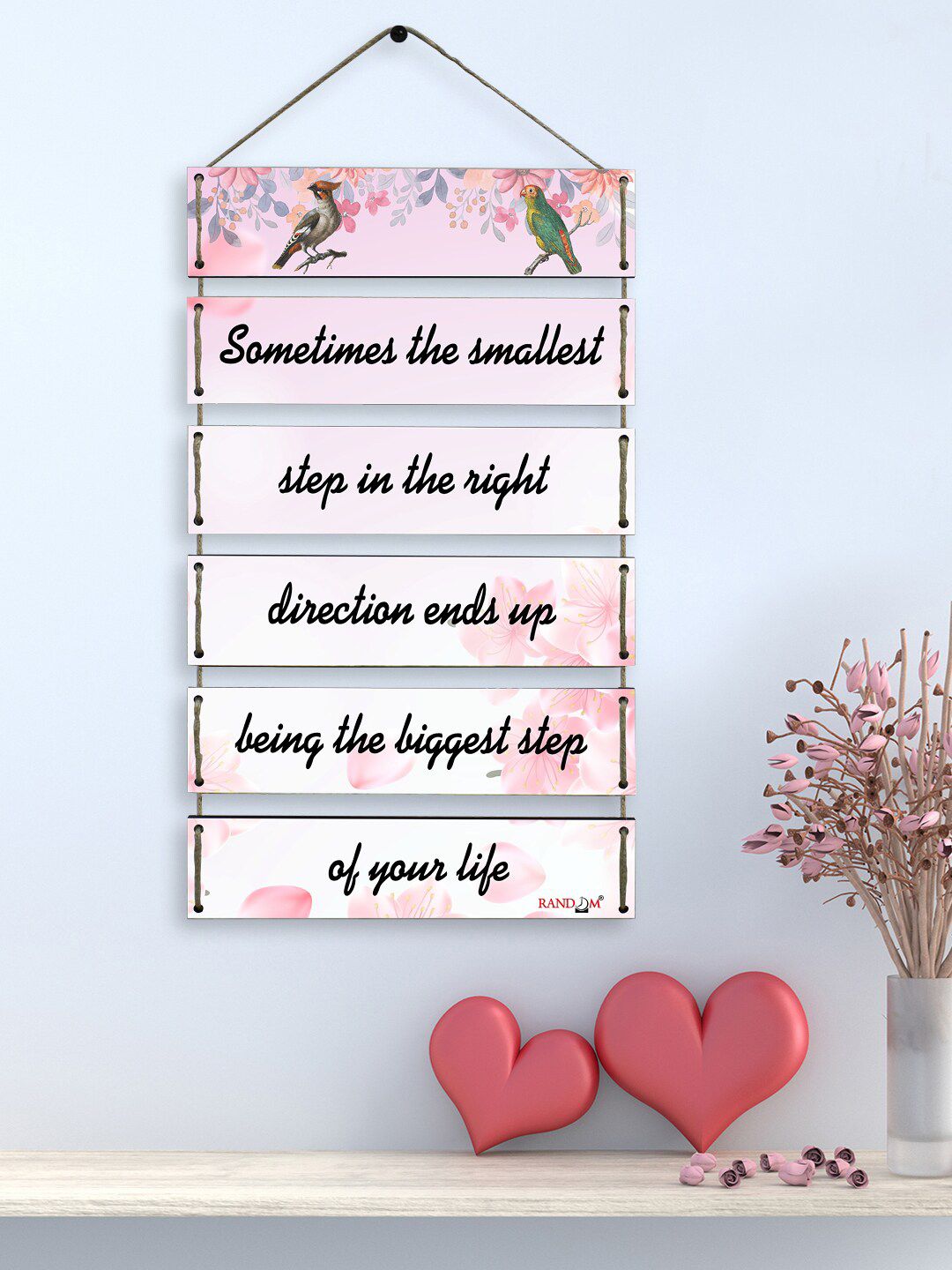 RANDOM Pink Motivational Quotes Wooden Wall Hangings Price in India
