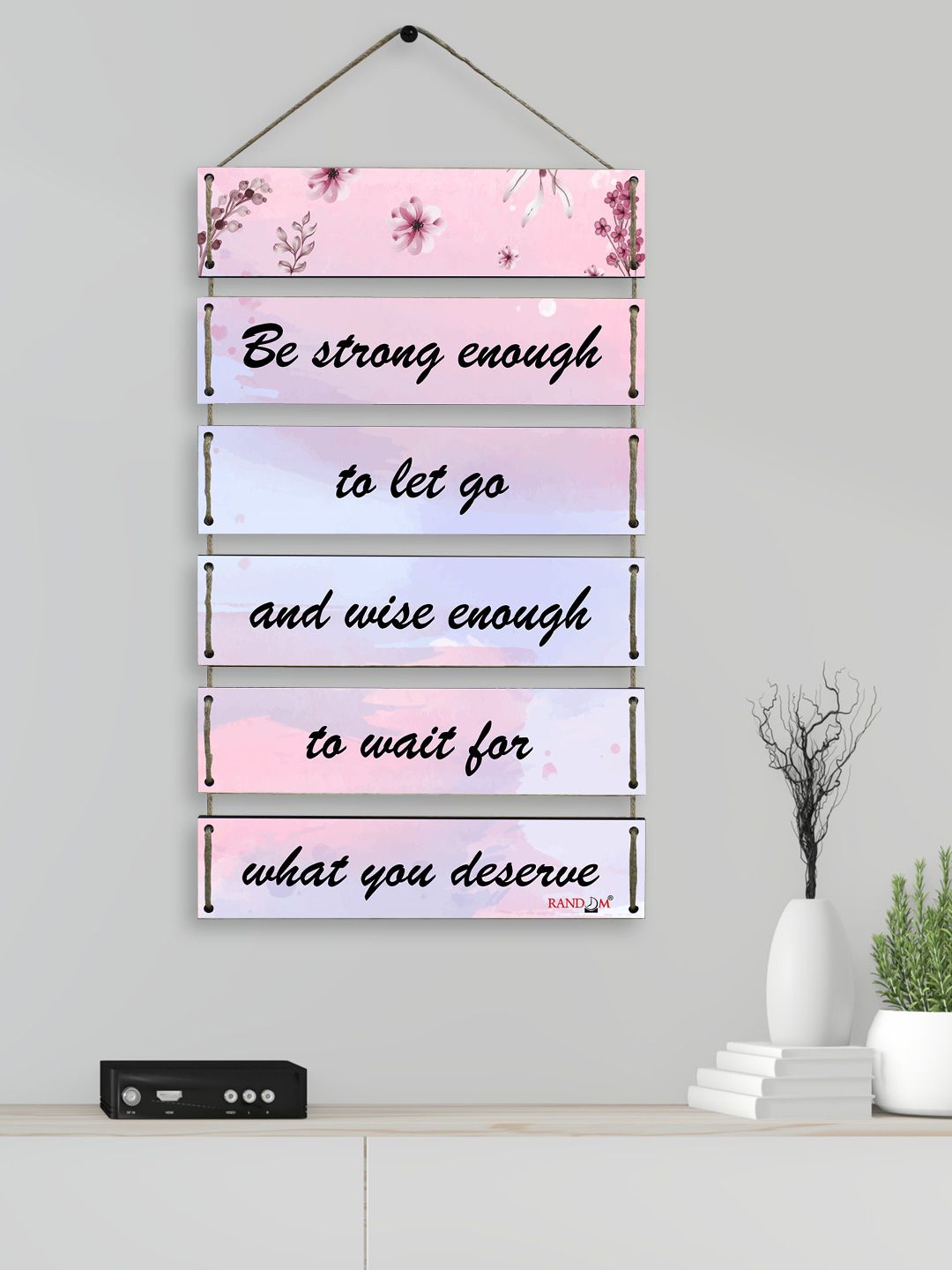 RANDOM Pink & Blue Motivational Quotes Wooden Wall Hangings Price in India