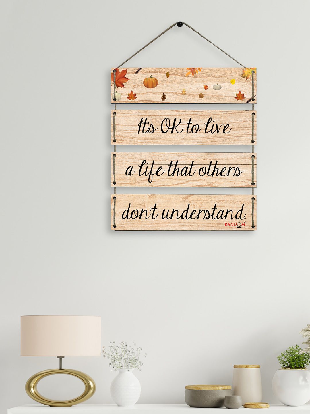 RANDOM Set of 4 MDF Wooden Motivational Quote Wall Hanging Price in India