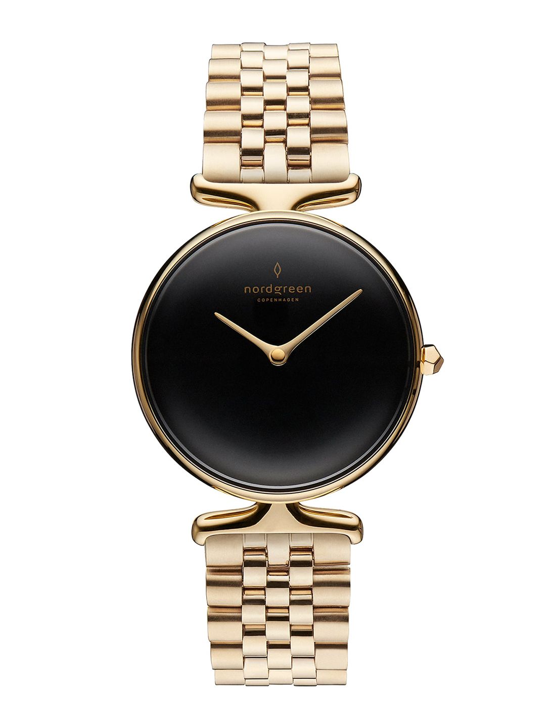 Nordgreen Women Black Mother of Pearl Dial & Gold Toned Strap Analogue Watch Price in India