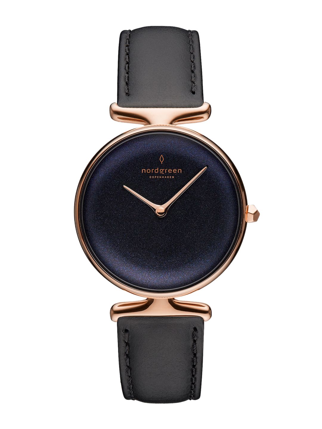 Nordgreen Women Navy Blue Dial & Black Leather Straps Analogue Watch 5714205025021 Price in India