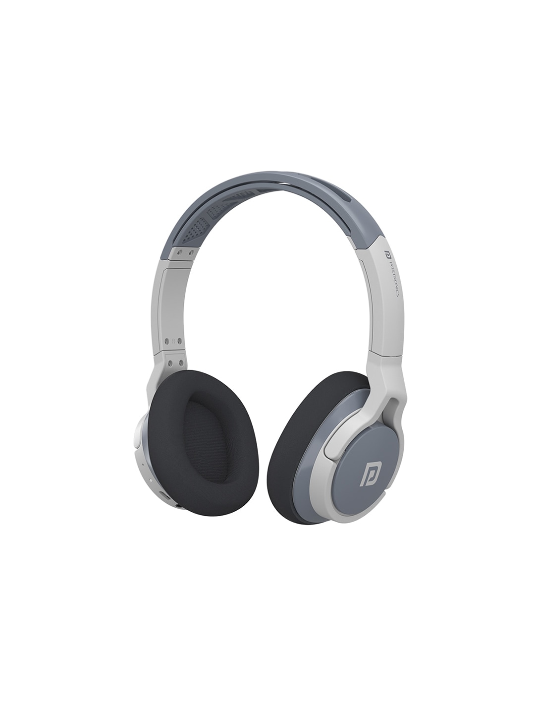 Portronics  Grey Solid Foldable Over-Ear Wired Headphone Price in India