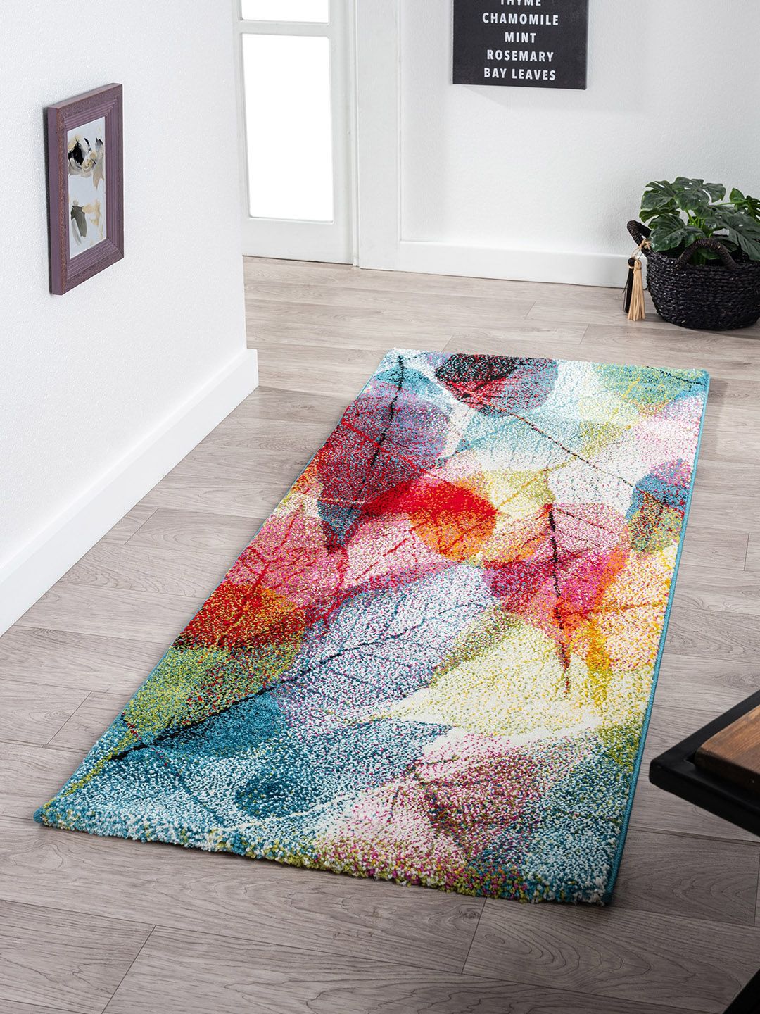 OBSESSIONS Mulitcoloured Polypropylene Floral Runner Price in India