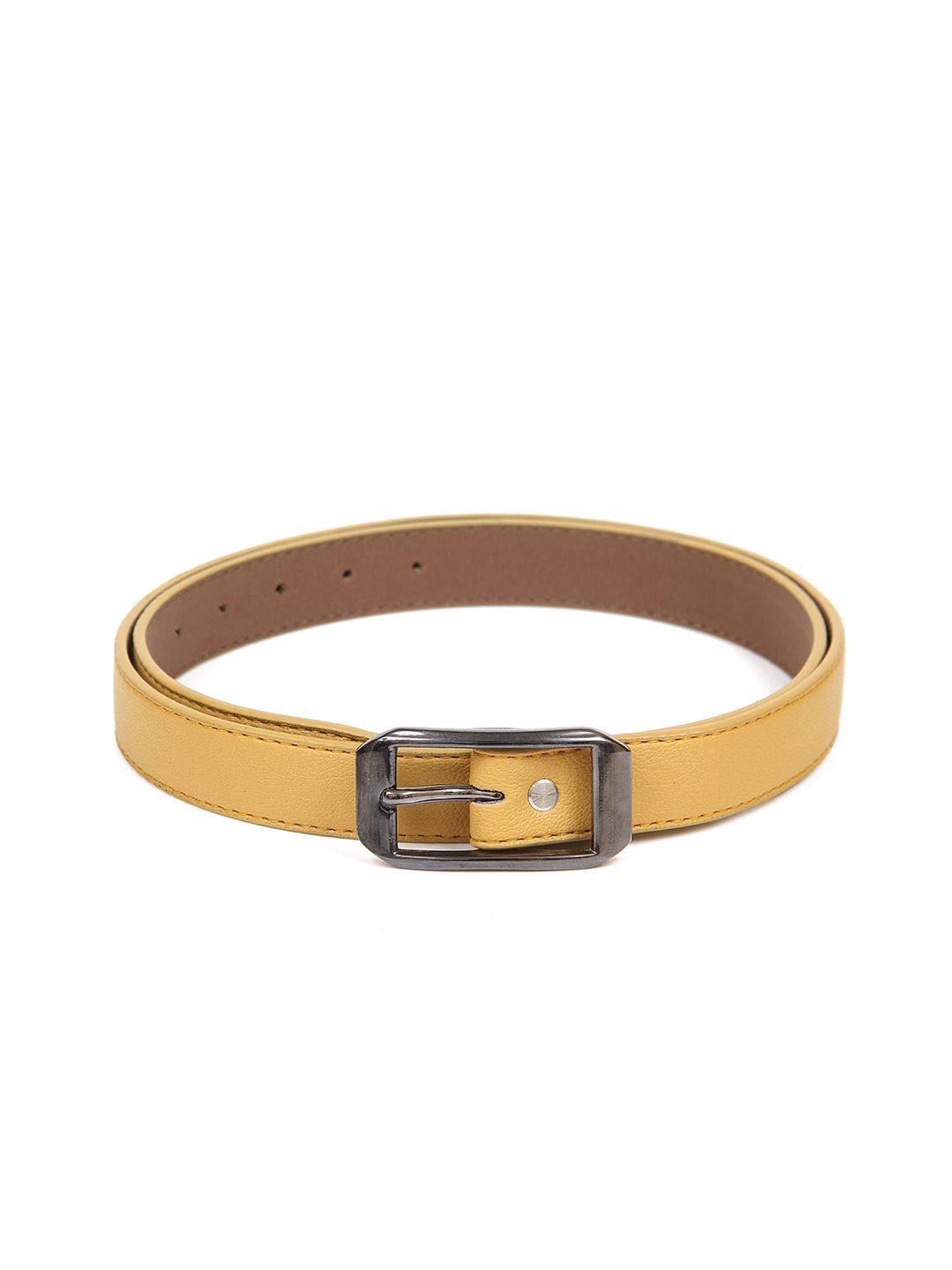 thickskin Women Mustard Textured PU Belt Price in India