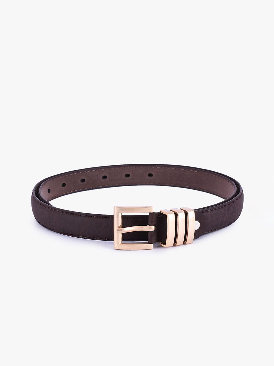 BuckleUp Women Brown Synthetic Leather Belt Price in India