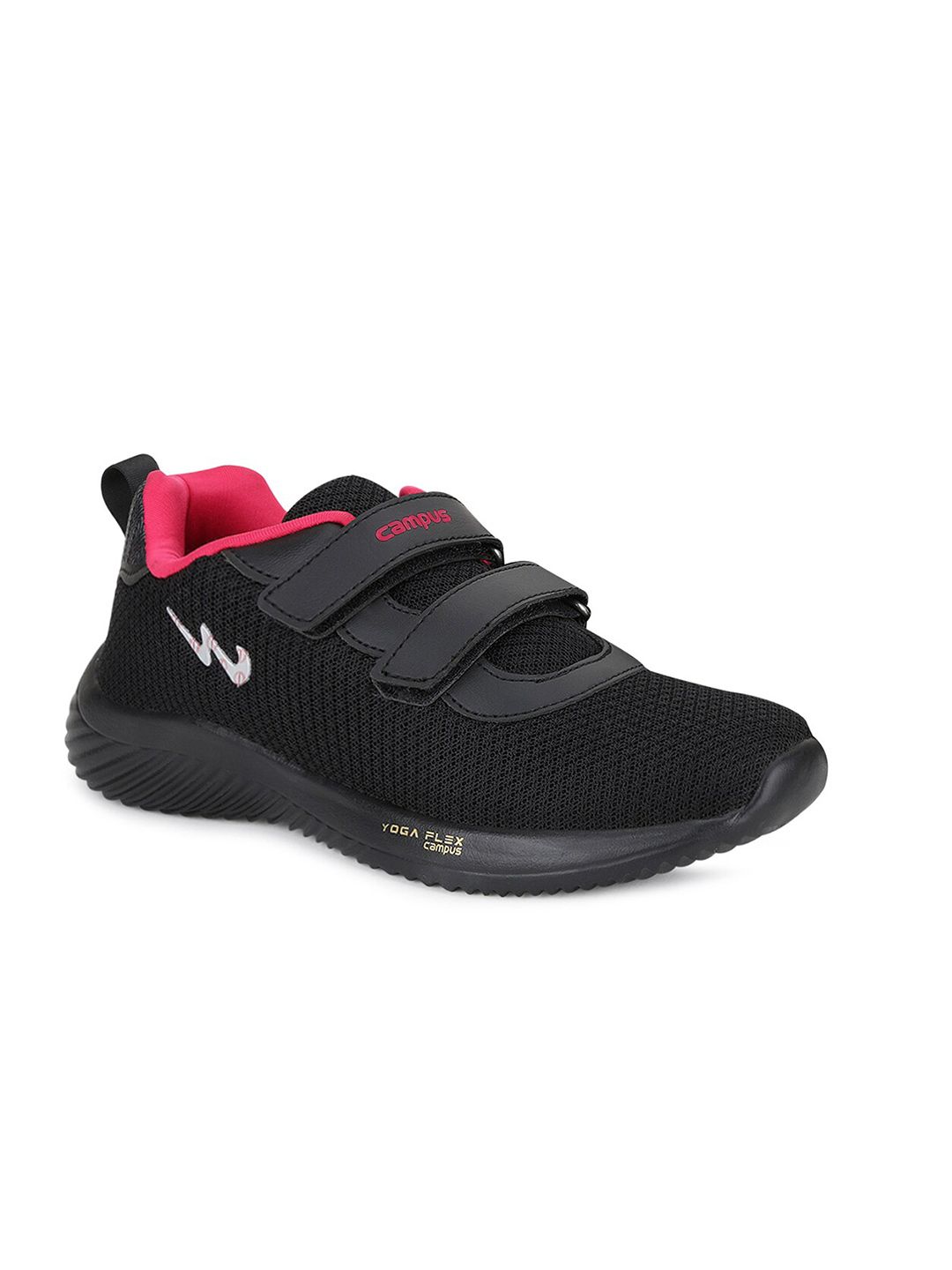 Campus Women Black Mesh Running Shoes Price in India