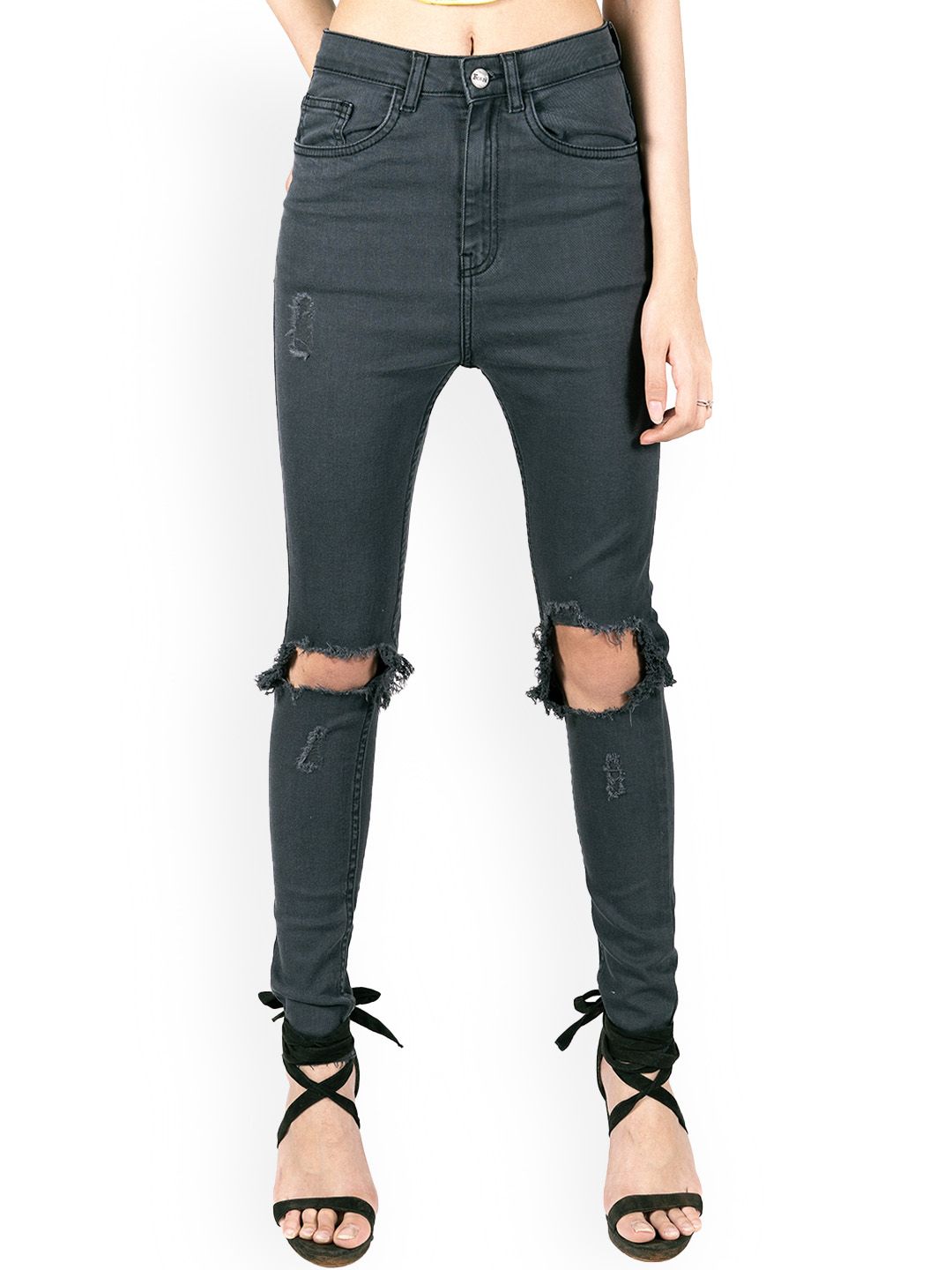 FREAKINS Women Beautiful Grey Skinny Fit Jeans Price in India