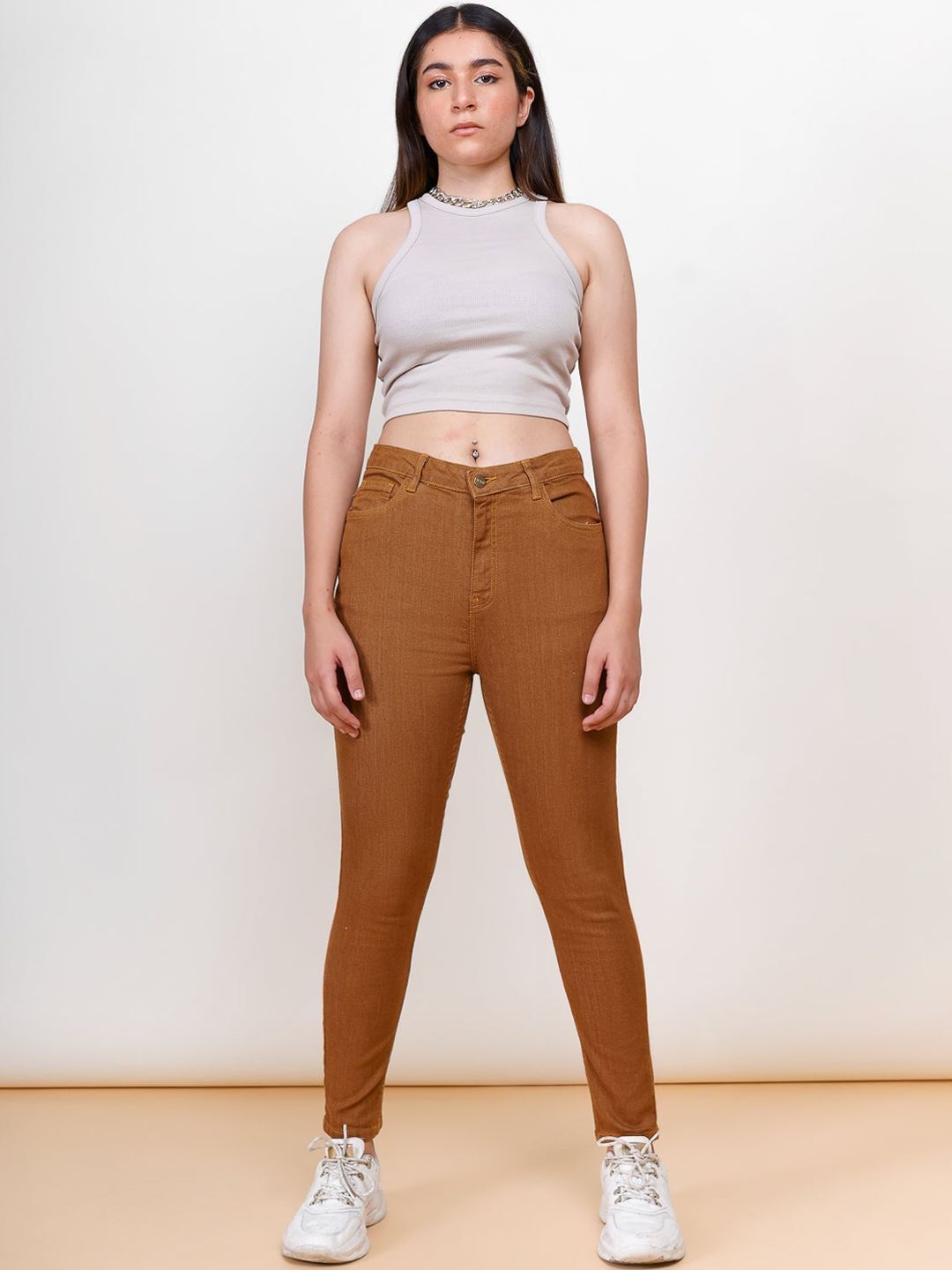 FREAKINS Women Brown Skinny Fit Jeans Price in India