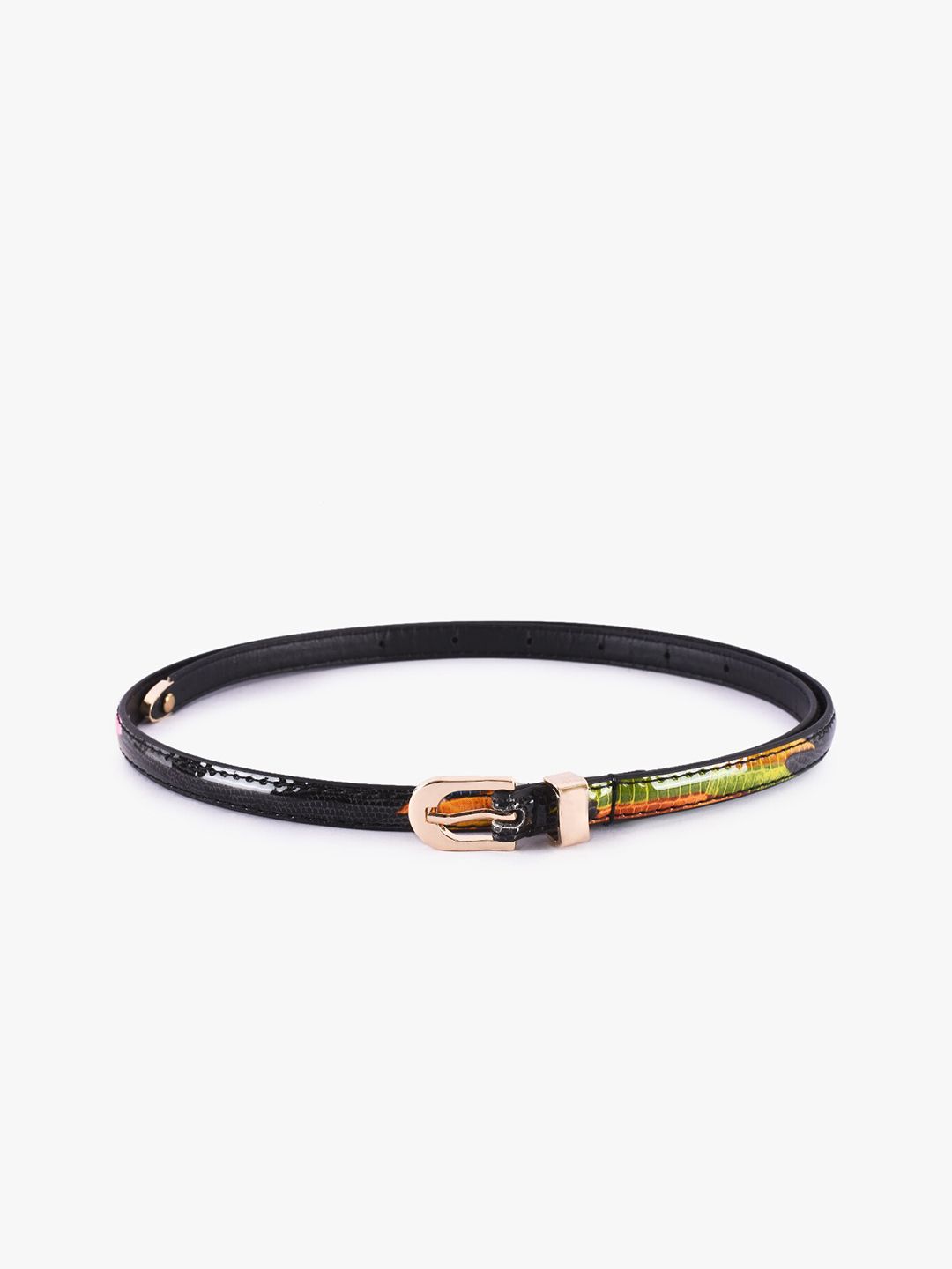 BuckleUp Women Black Printed Belt Price in India