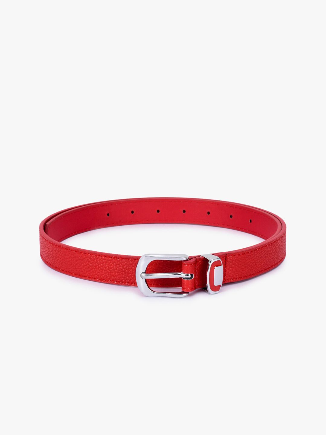 BuckleUp Women Red Textured Belt Price in India