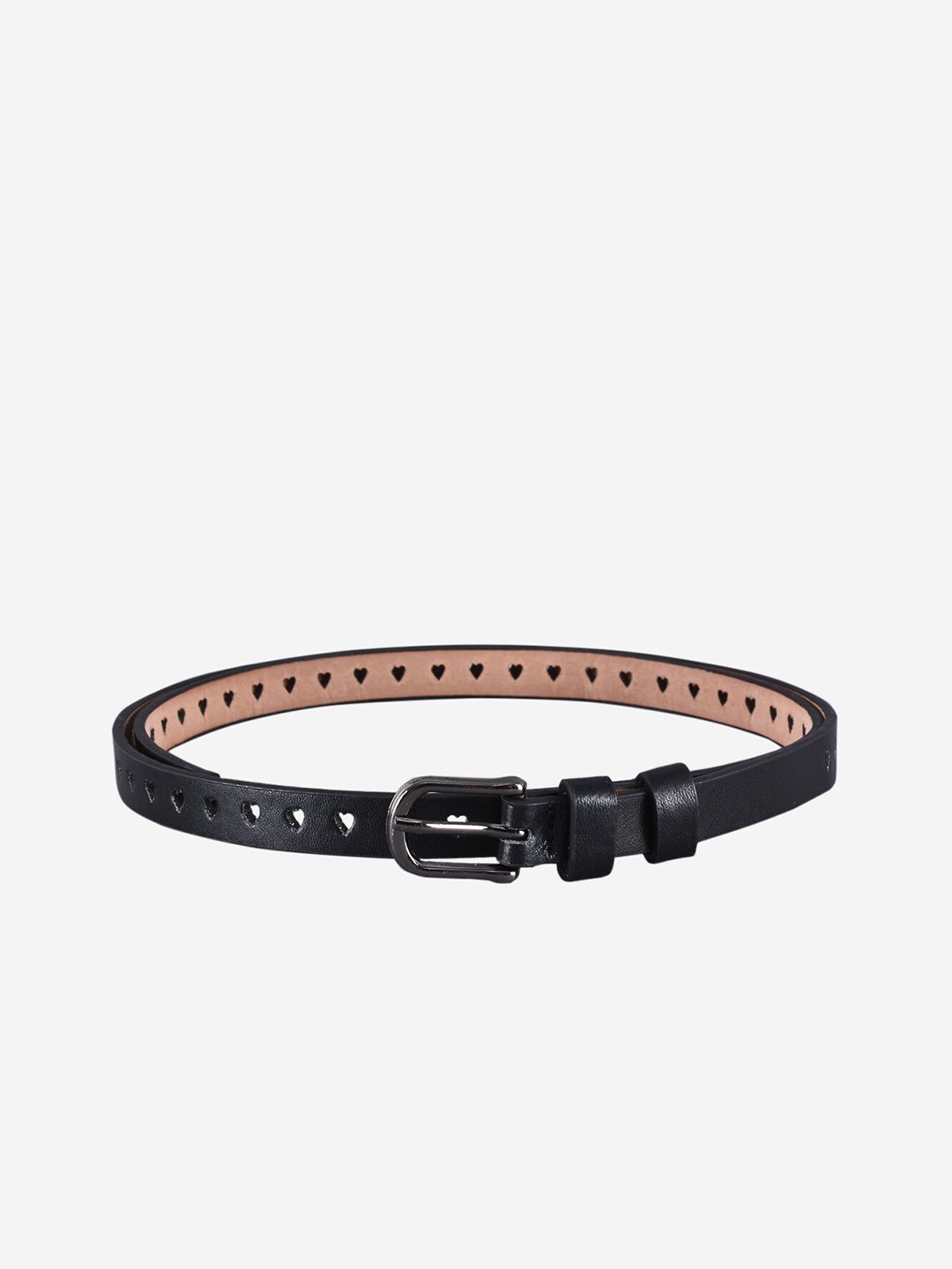 BuckleUp Women Black Textured Casual Belt Price in India