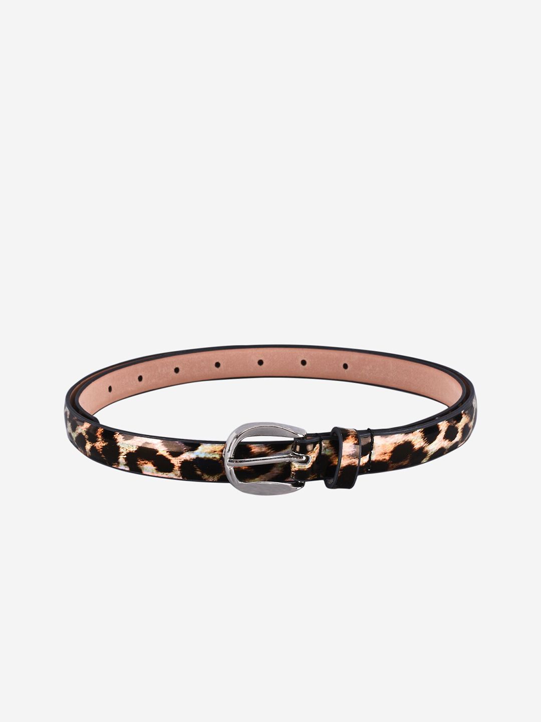 BuckleUp Women Black & Pink Printed Belt Price in India