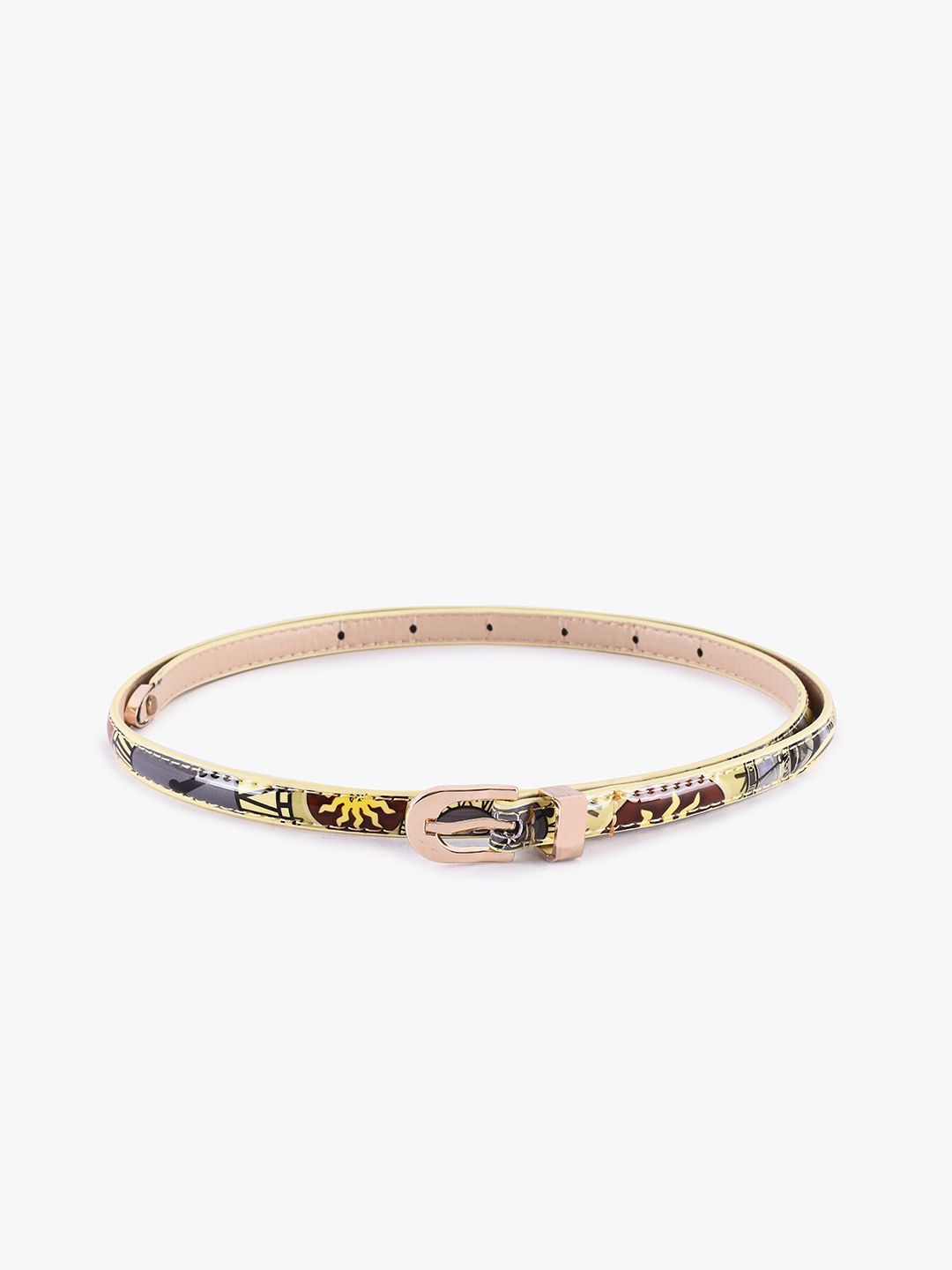 BuckleUp Women Yellow Printed Belt Price in India