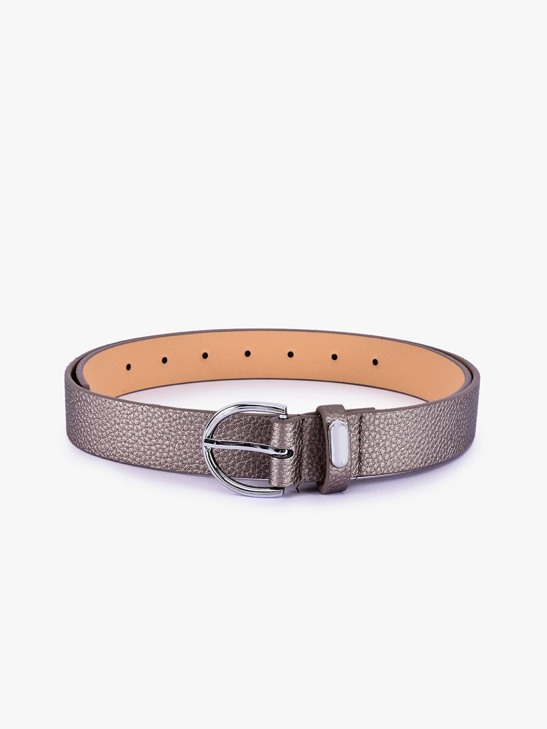 BuckleUp Women Grey Textured Belt Price in India